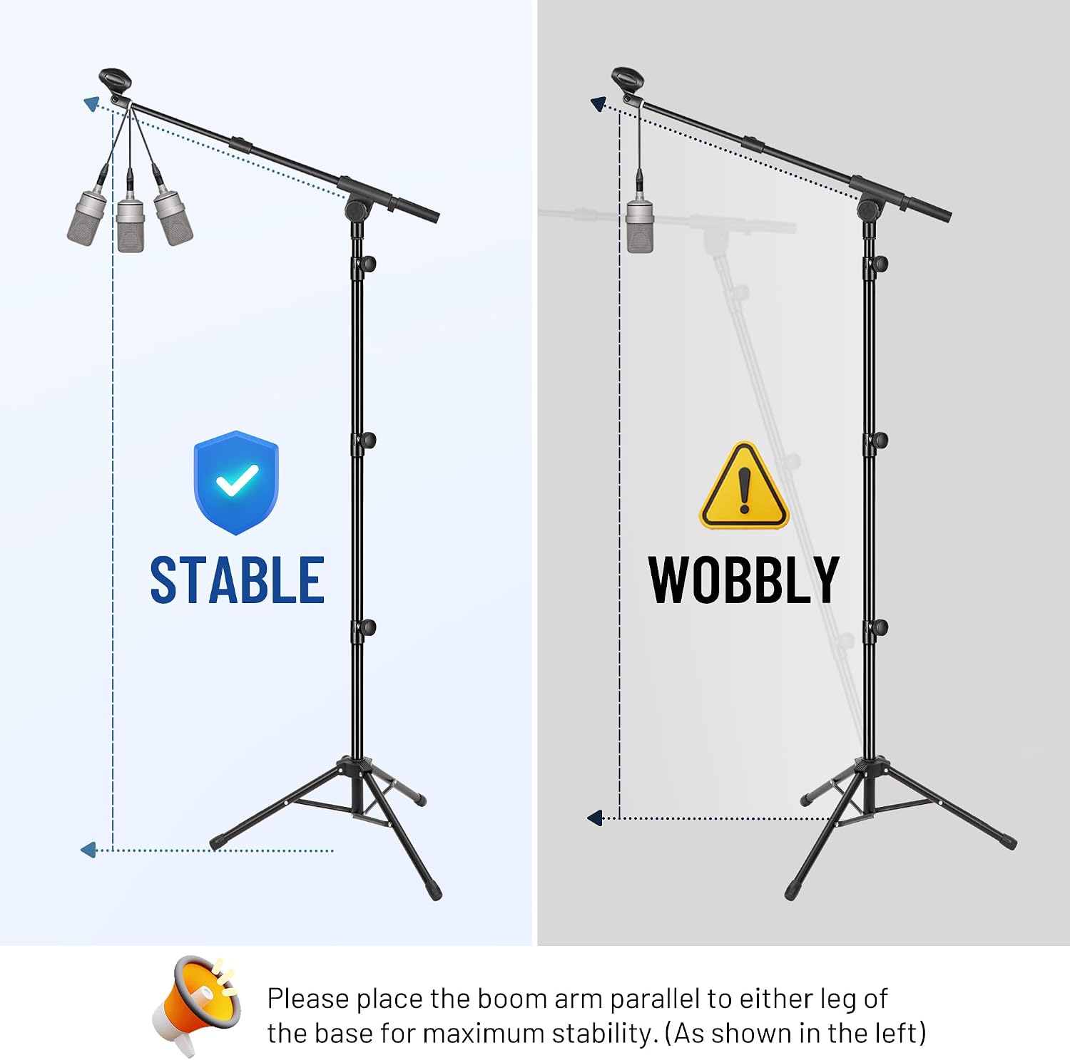 Thumbnail 6 de CAHAYA CY0329 Tripod Boom Microphone Stand with Carry Bag – portable metal stand for stage, speech and outdoor use