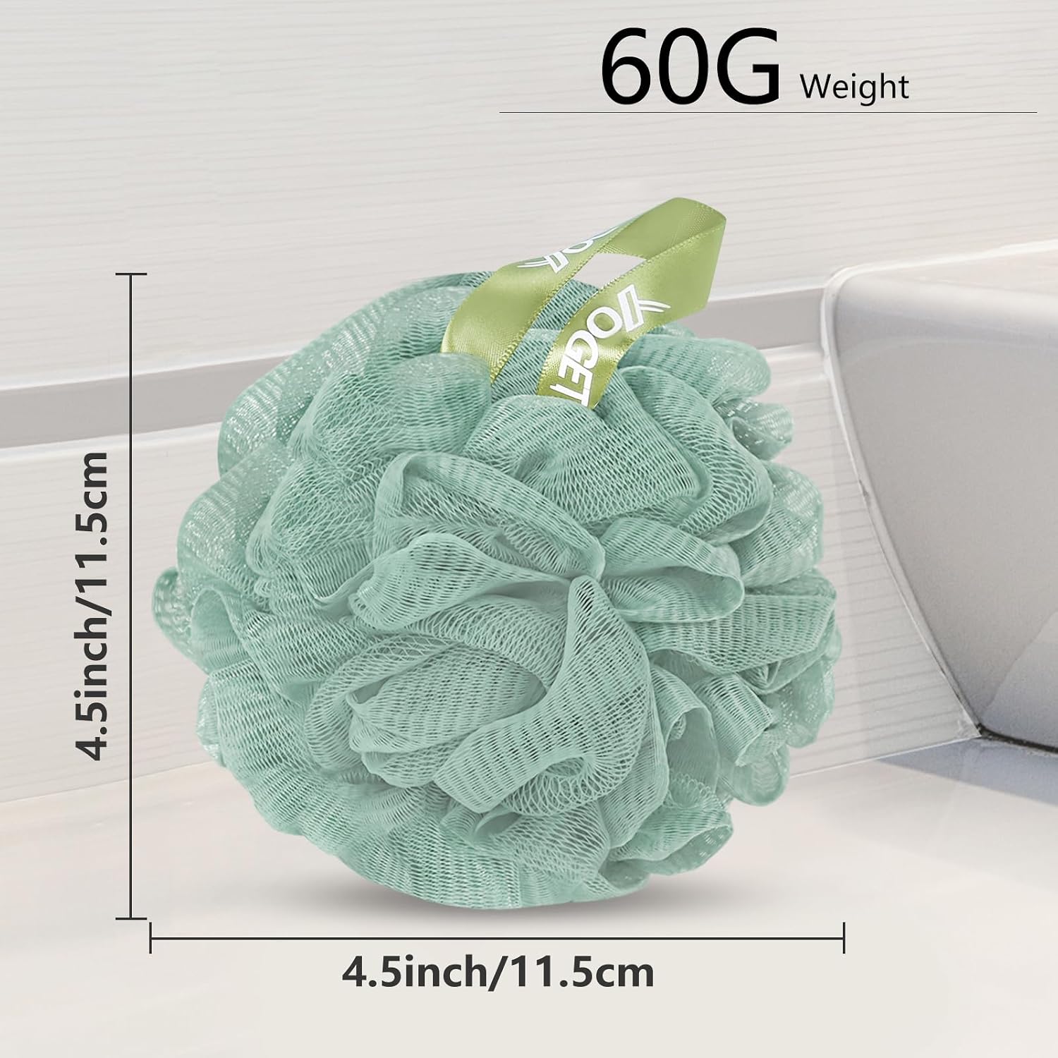 Detalle 2 de Yoget 4 Pack Shower Loofah Sponge (60G Bath Sponges) for Exfoliating, Cleansing & Smoother Skin