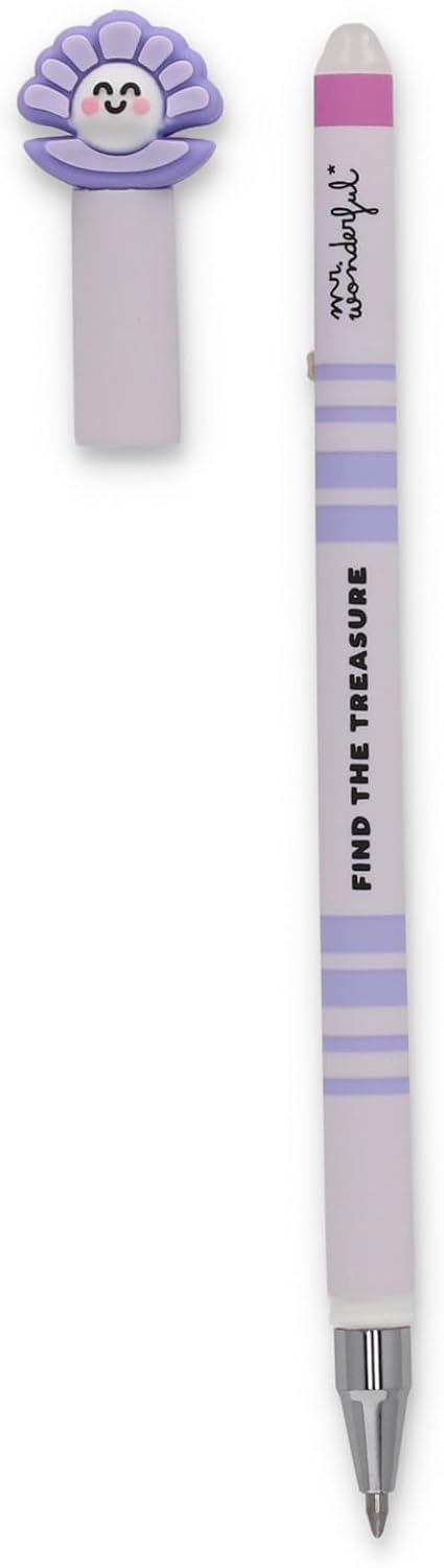 Detalle de Mr. Wonderful 2503010732W0UN Bo-Bo Ostra uitwisbare pen, zwarte inkt