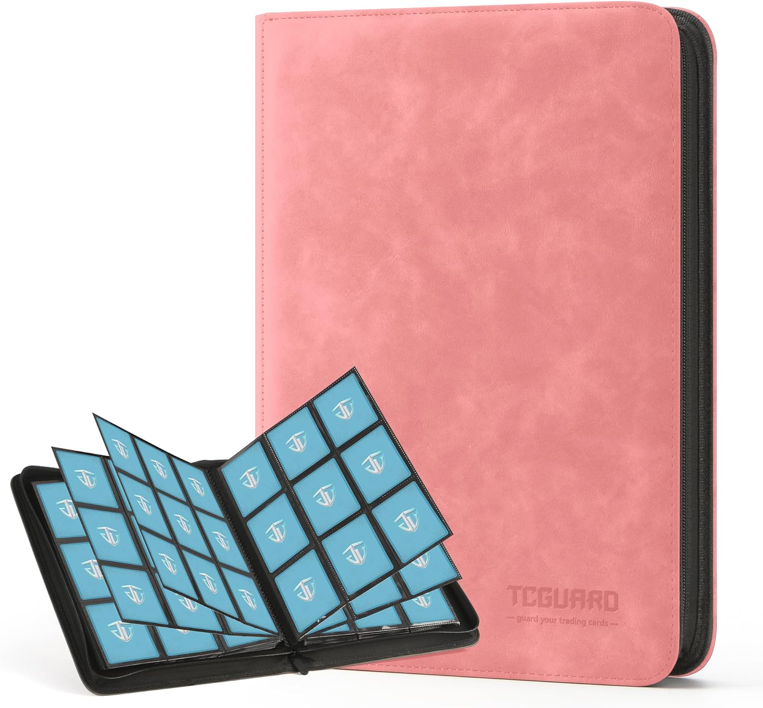 Detalle de TCGUARD Pink 9 Trading Card Binder, 9-Pocket Zipper Album, 540-Card Capacity