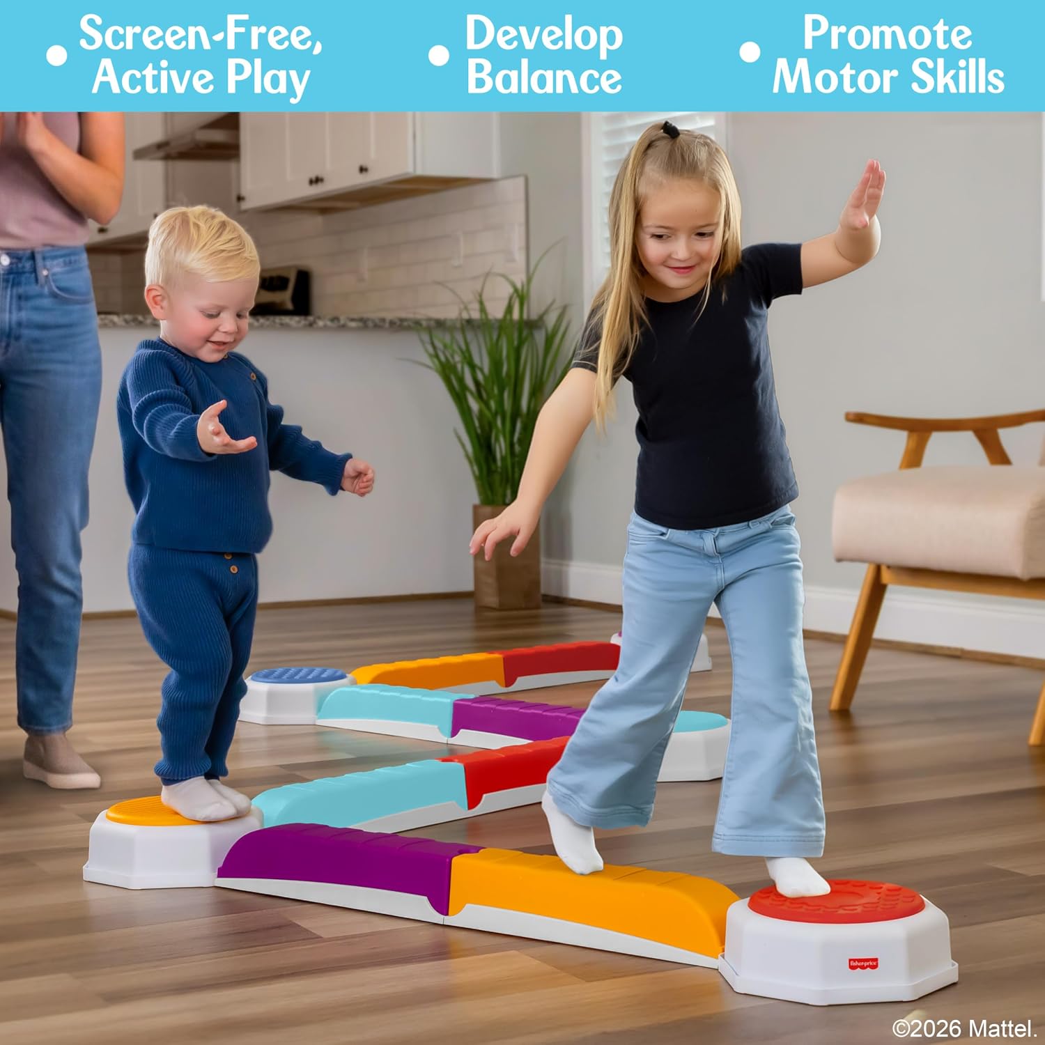 Detalle de Fisher-Price™ Toy Balance Beam: 13-Piece Obstacle Course for Active Play