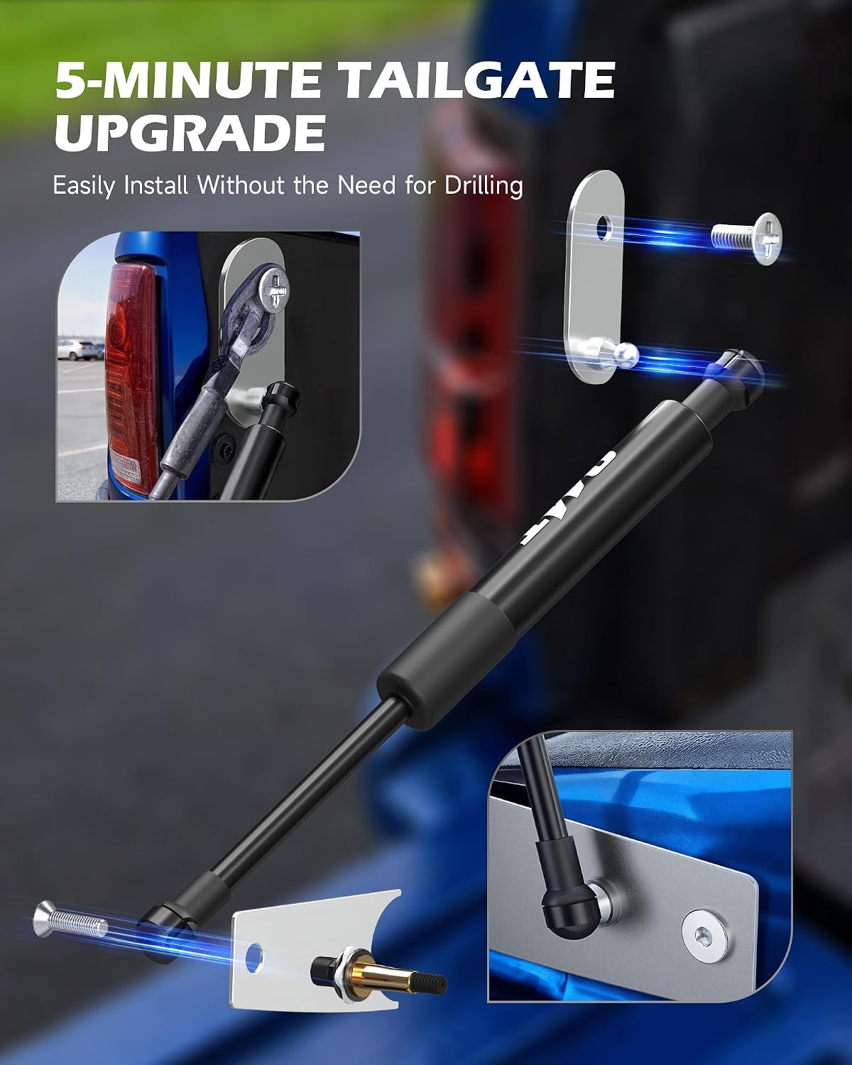 Detalle de Orion Motor Tech Tailgate Assist for 07-19 Silverado & GMC Sierra: Smooth, Safe Lift Despite Heavy Use