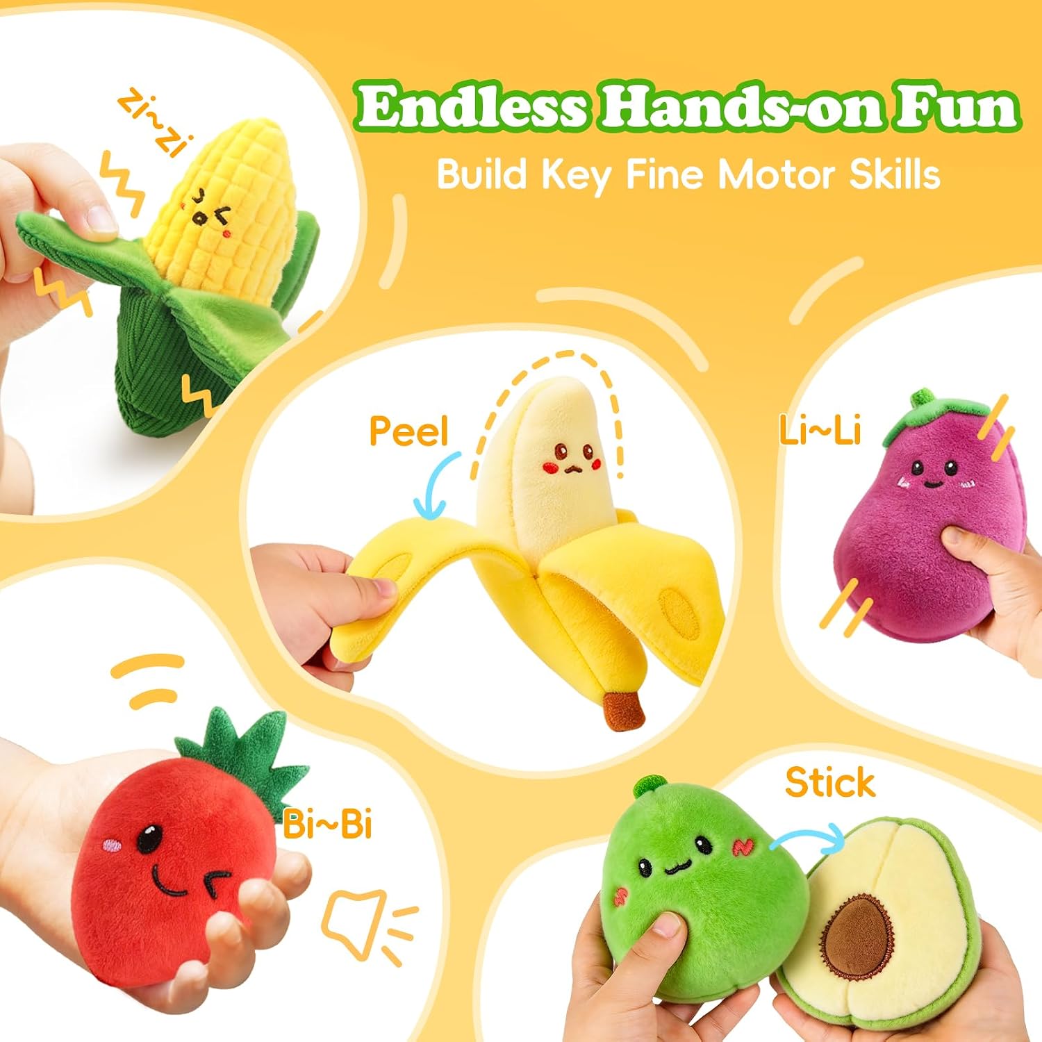 Thumbnail 1 de SAIMAND Baby Toys 16-Piece My First Fruit & Veggie Sensory Set