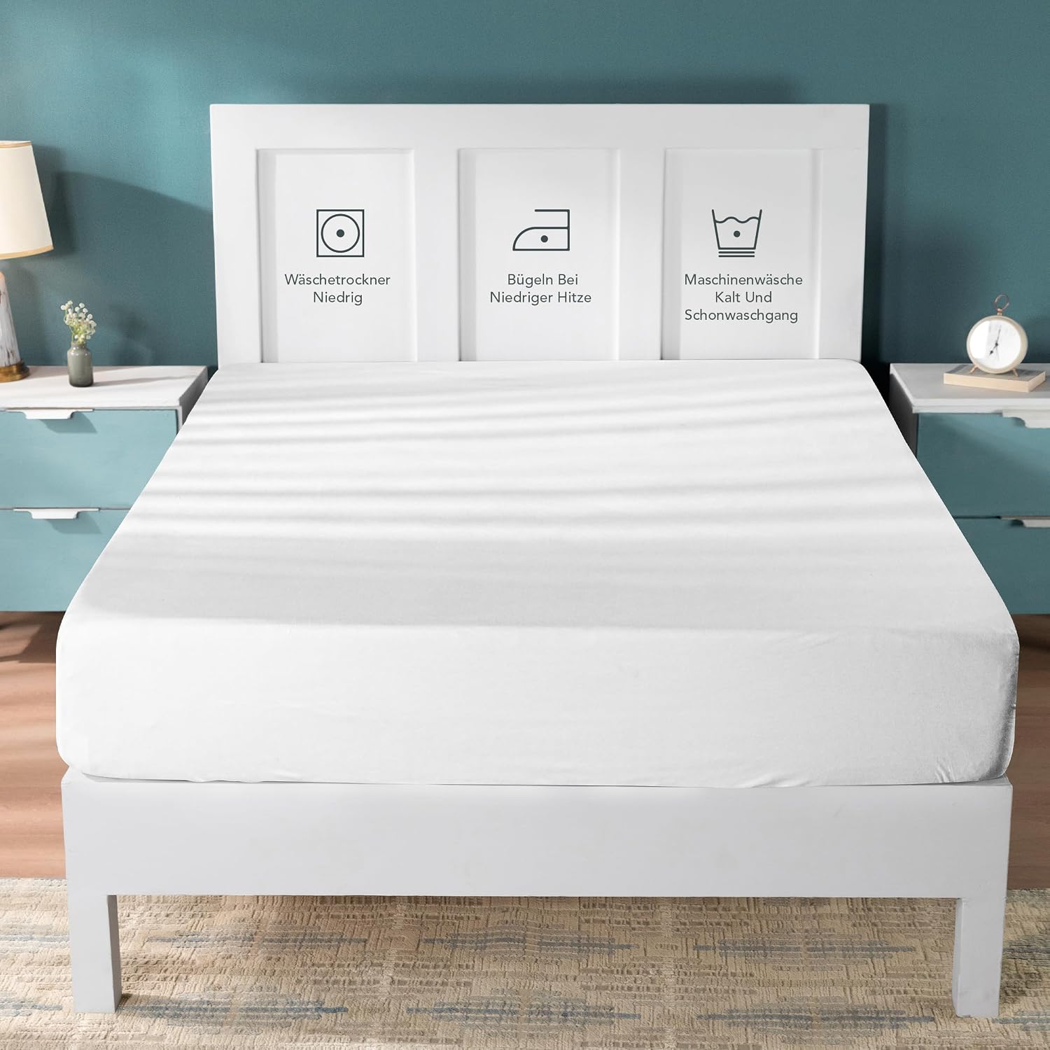 Thumbnail 4 de Utopia Bedding Jersey Spannbettlaken 200 x 200