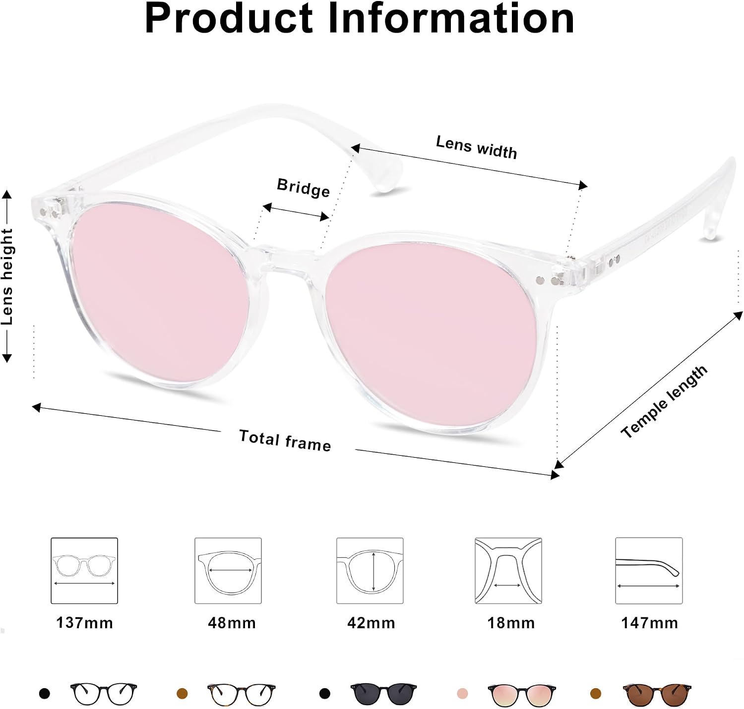 Detalle de SojoS Polarisiert Sonnenbrille UV400 rund
