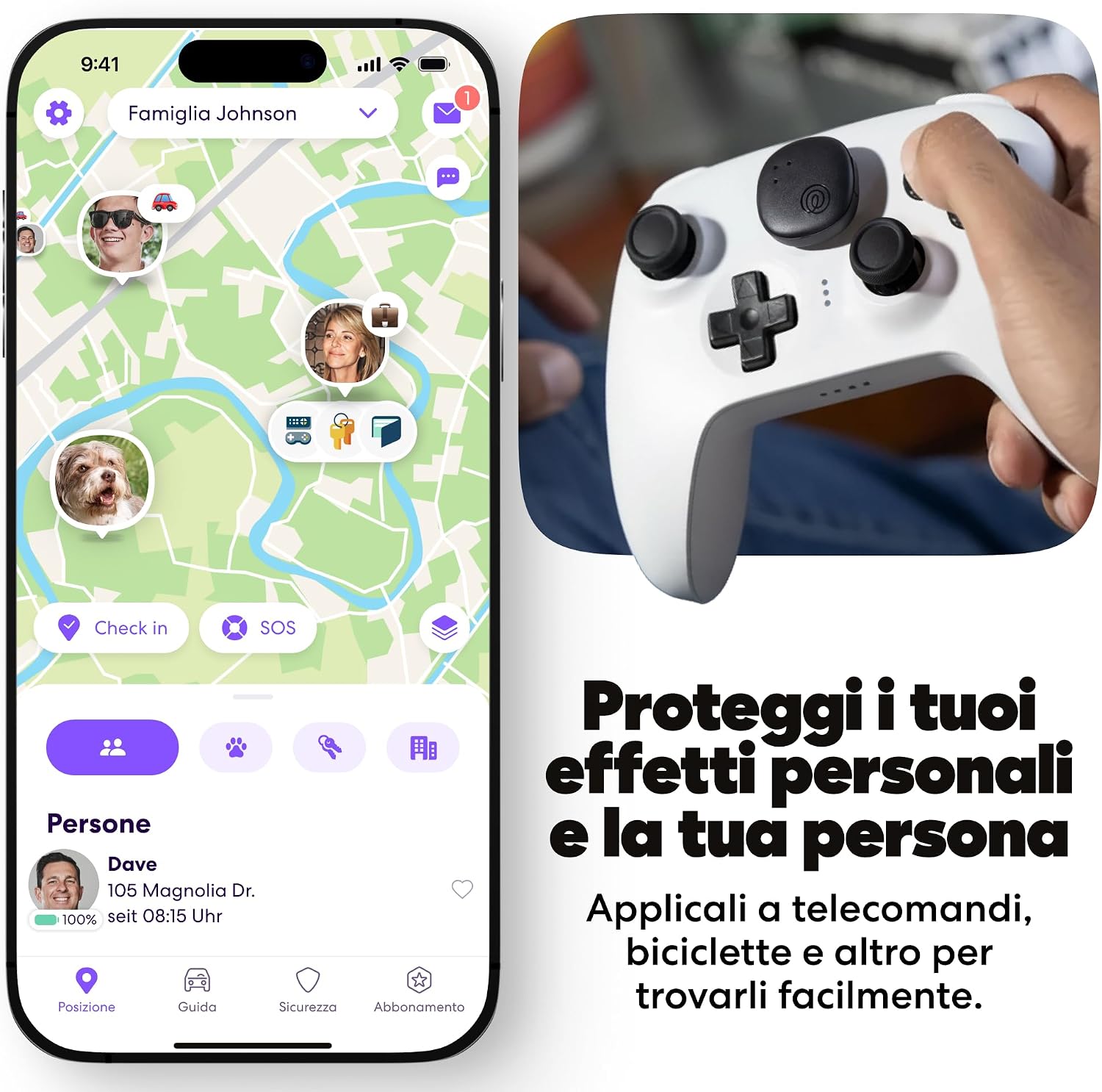 Detalle 2 de Life360 Tile Sticker - Piccolo tracker Bluetooth (Nero) | Localizza oggetti con Life360