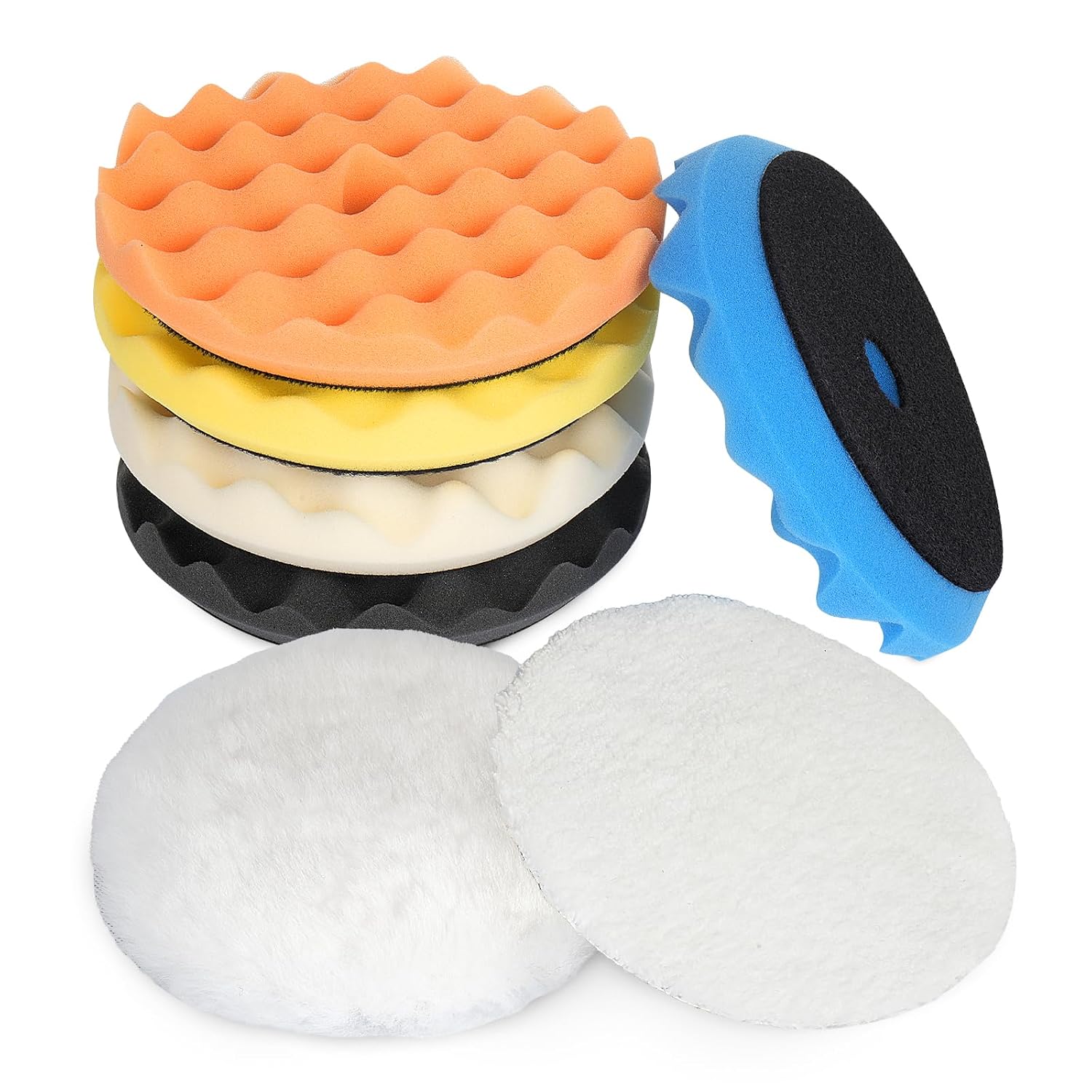 Detalle de Autolock HFPGP5C-001 5-Inch Buffing Pad Kit, 7-Piece Wool and Foam