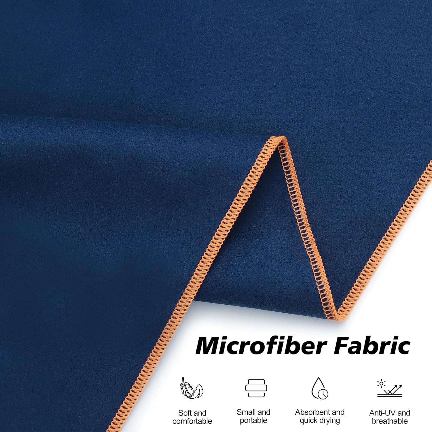Detalle de Poncho da bagno in microfibra per uomo e donna – 110x90 cm, asciugamano poncho blu scuro