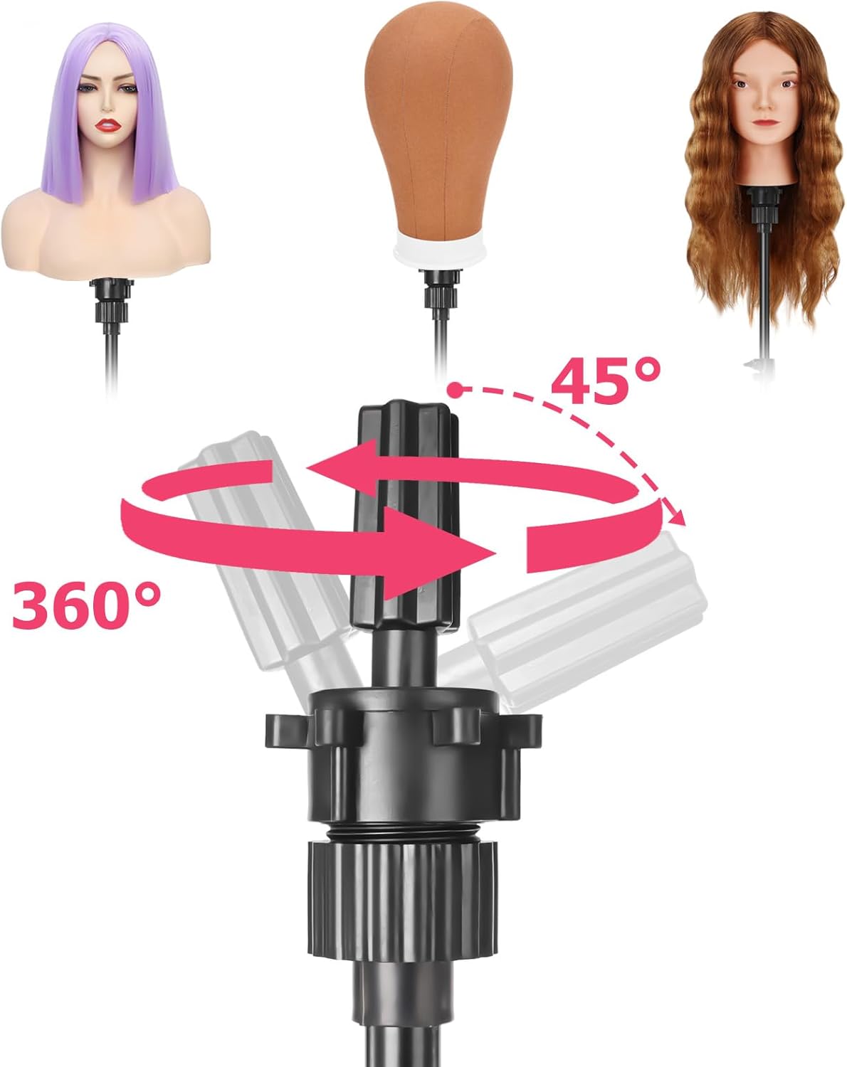 Thumbnail 4 de Pet Baby Mannequin Head Stand Adjustable, Pink 🎓