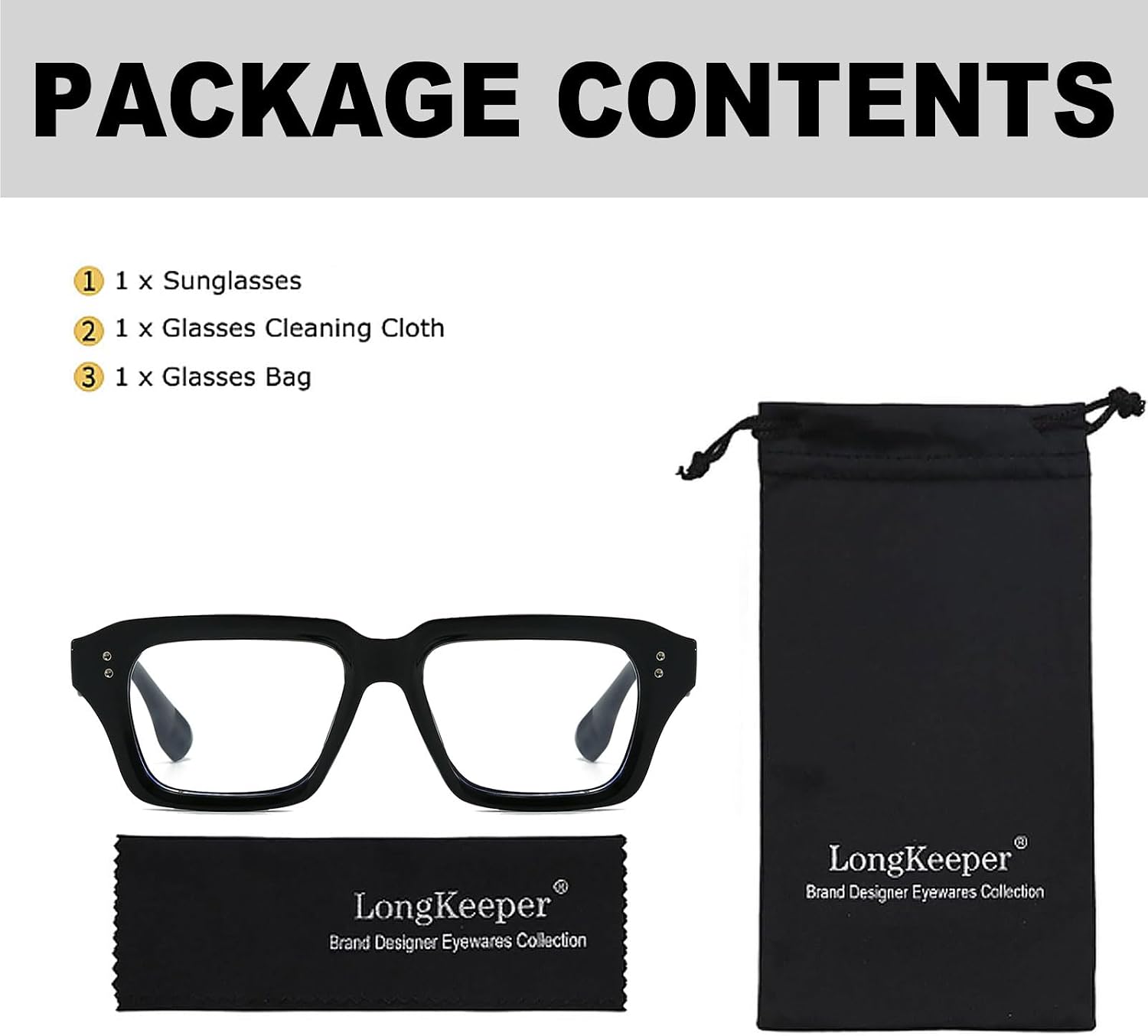 Thumbnail 4 de Long Keeper Rectangle Blue Light Blocking Glasses