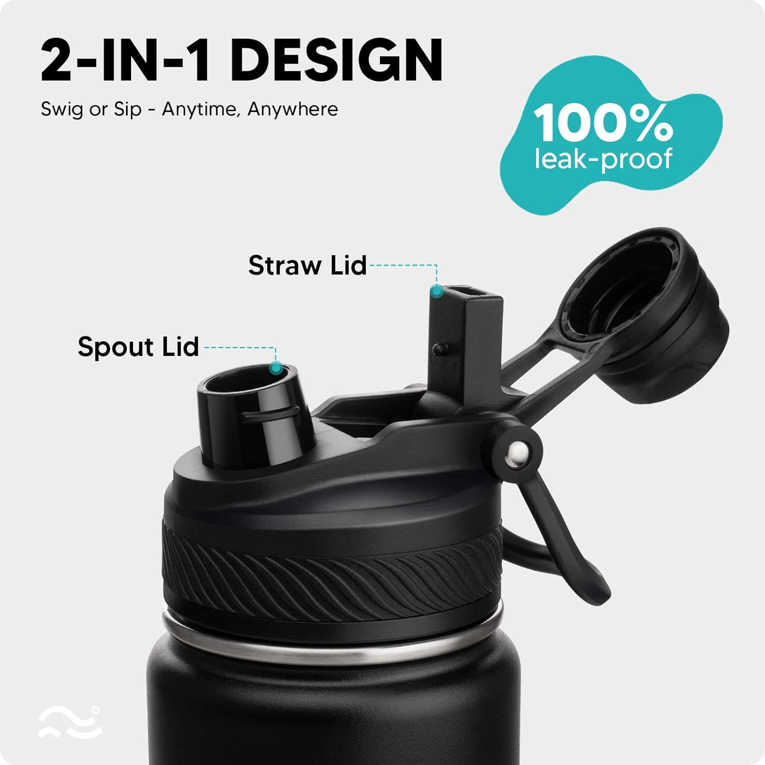 Thumbnail 1 de Swigina 24 oz Insulated Water Bottle with Silicone Boot and 2-in-1 Lid