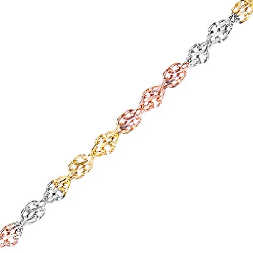 Thumbnail 2 de Citerna 9ct Three Colour Gold Twisted Infinity Bracelet, 19cm