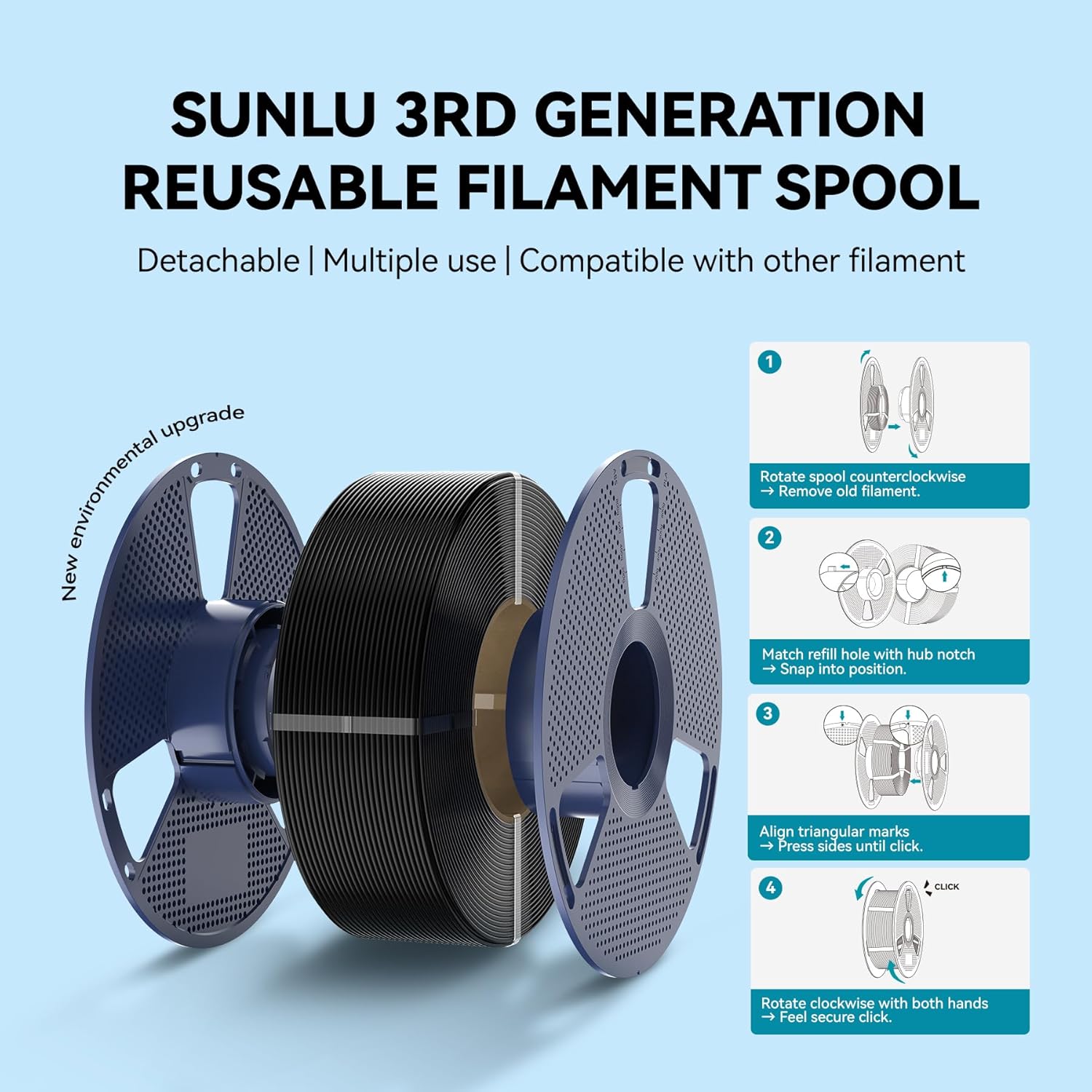 Thumbnail 6 de SUNLU PLA 1.75mm filament bundle 10 pack
