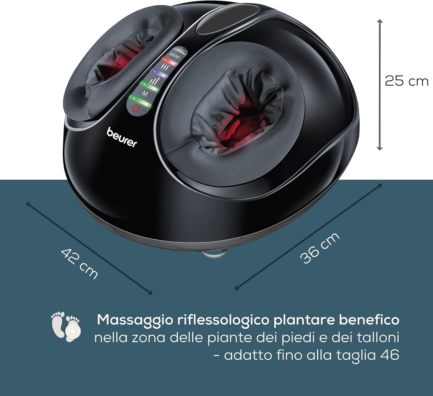Detalle de Beurer FM 90 Massaggiatore Plantare Shiatsu con Aria Compressa, Calore, 3 Programmi e Intensità Regolabile