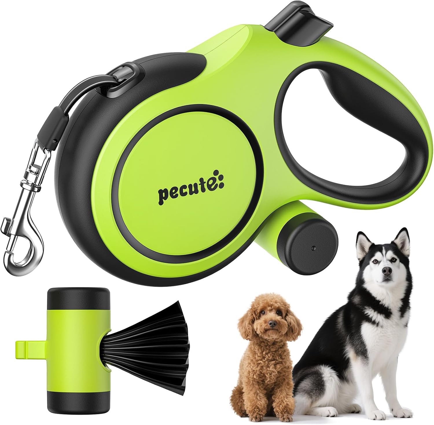 Detalle de Pecute Retractable Dog Leash 8m for Up to 50kg Dogs – 360° Tangle-Free, One-Handed Brake