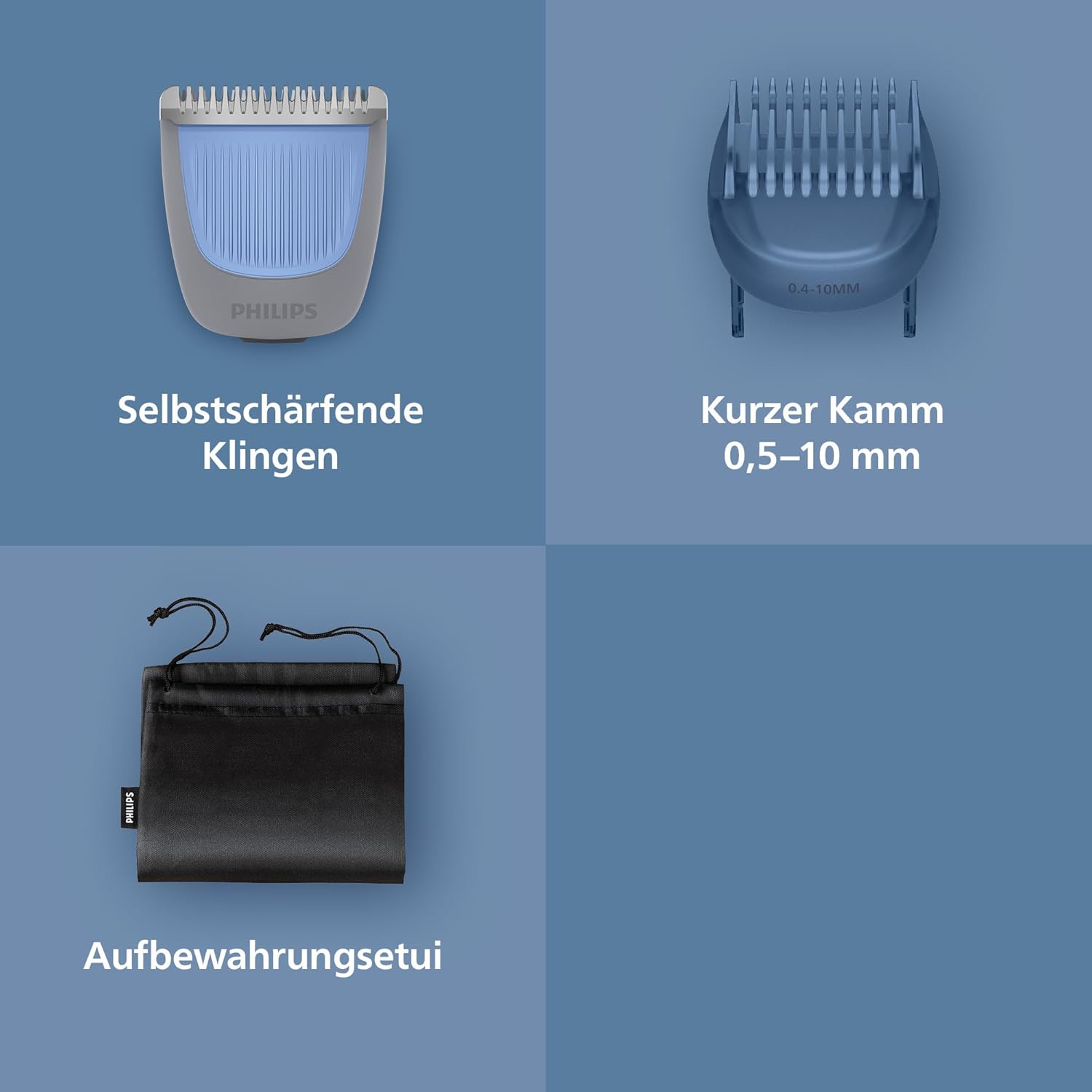 Detalle 2 de Philips Bartschneider 3000er-Serie BT3619/15 – selbstschärfende Klingen, 20 Längeneinstellungen