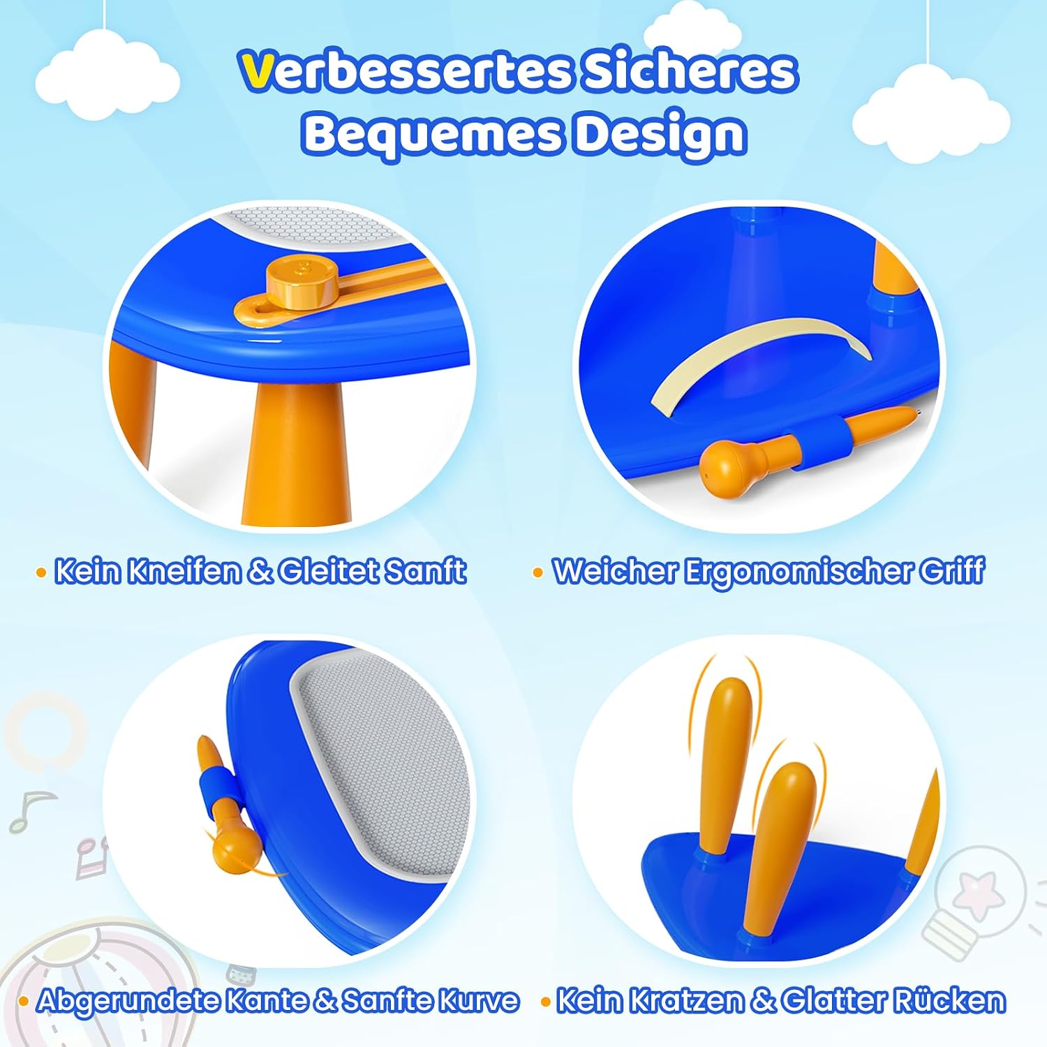 Detalle de Kikidex Magnetische Zaubertafel für Kleinkinder (1–3 Jahre) – Dunkelblau