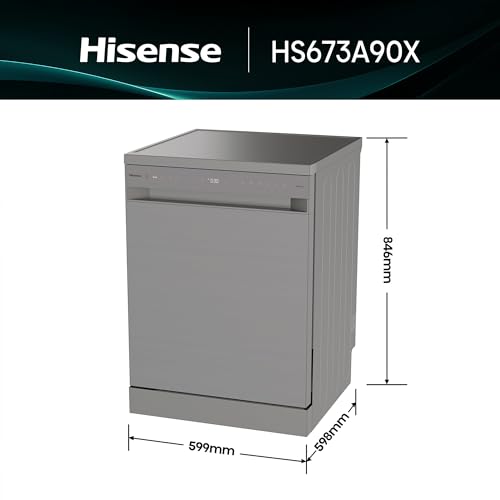 Thumbnail 1 de Hisense HS673A90X: Lavavajillas de 60 cm con conectividad WiFi, 16 servicios y tercera bandeja