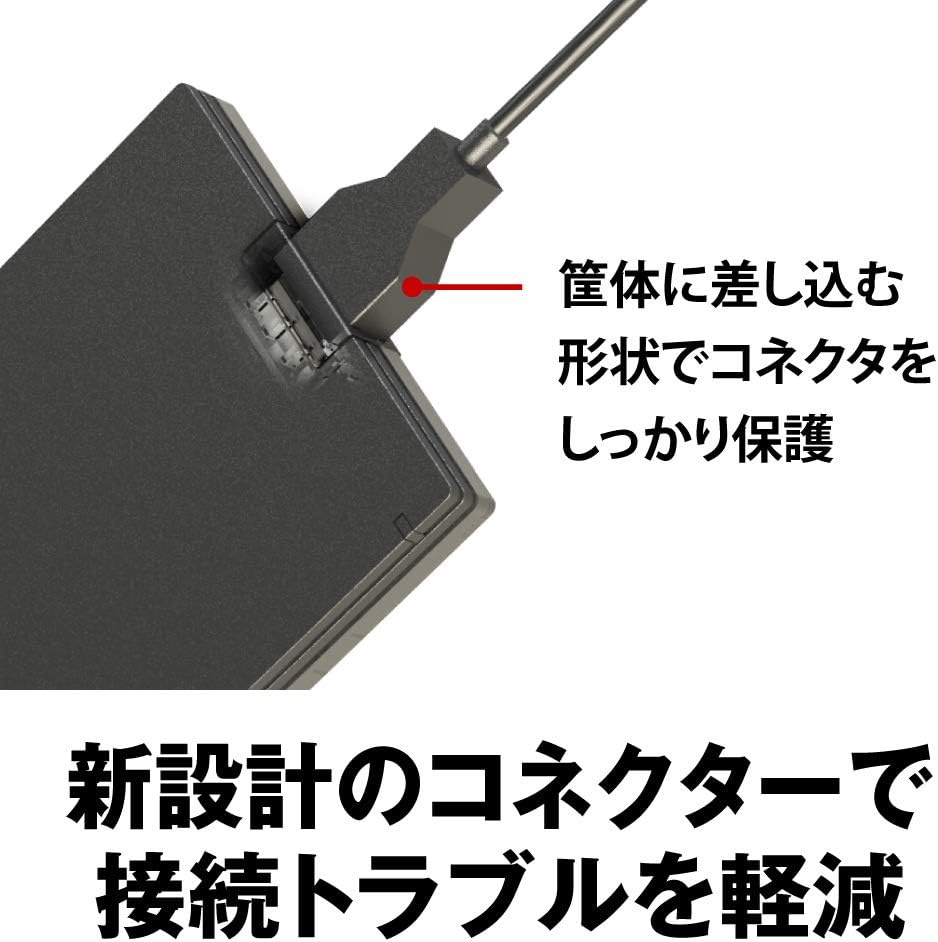 Detalle 2 de バッファロー SSD-PG-B/NLシリーズ SSD-PG1.9U3-B/NL ポータブルSSD 1.9TB USB 3.1 Gen1 耐衝撃