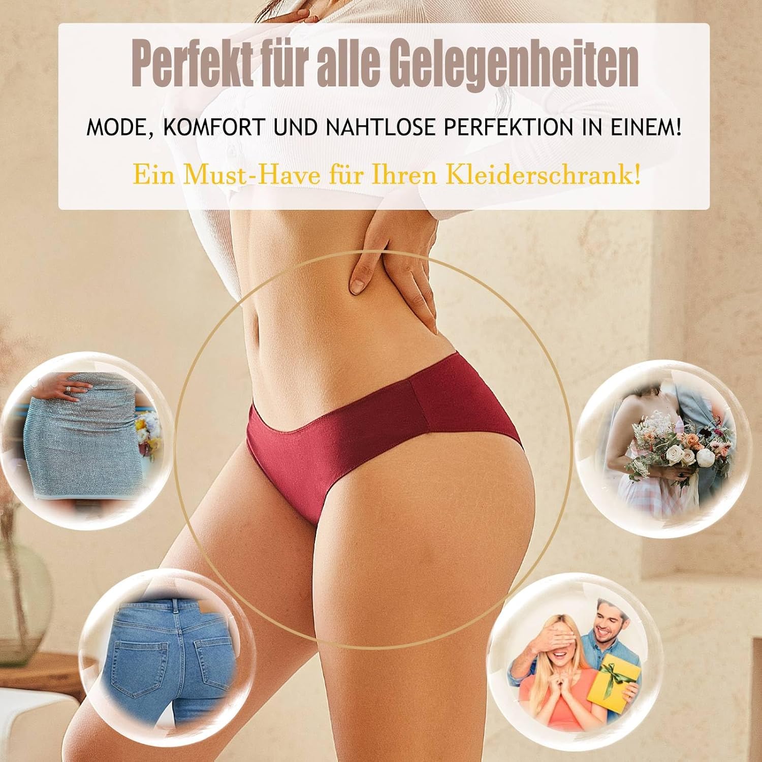 Thumbnail 4 de BeReady Mutande Donna Cotone Slip 6 pezzi – Vita bassa, comode e traspiranti