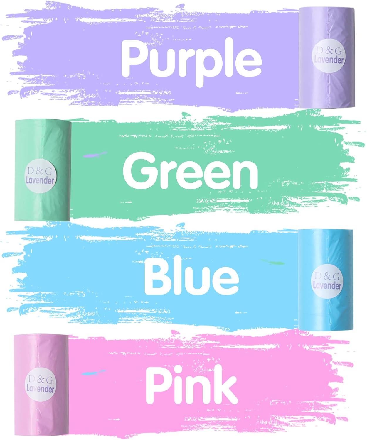Detalle 1 de DREAM&GLAMOUR Disposable Diaper Sacks, 240 Count, Lavender Scent, 16 Rolls