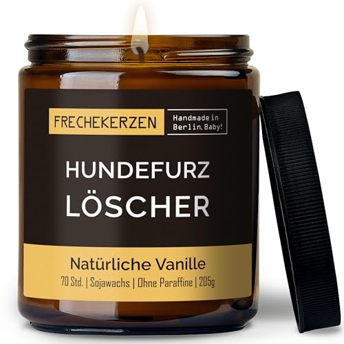 Detalle de PräsenteEnte Duftkerze für Hundefans aus Sojawachs, Vanille, in Geschenkbox