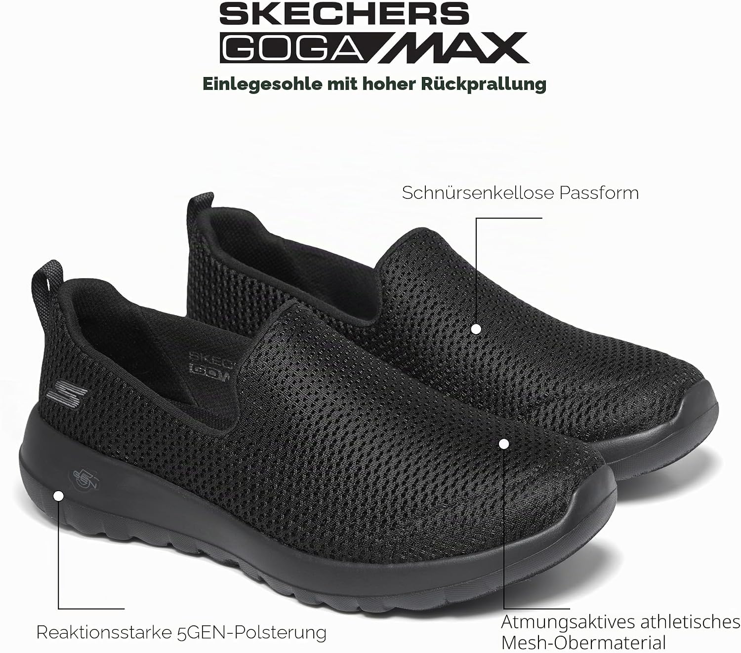 Detalle 2 de Skechers Go Walk Joy Damen Trainer – leichte, flexible Sneaker mit Dämpfung