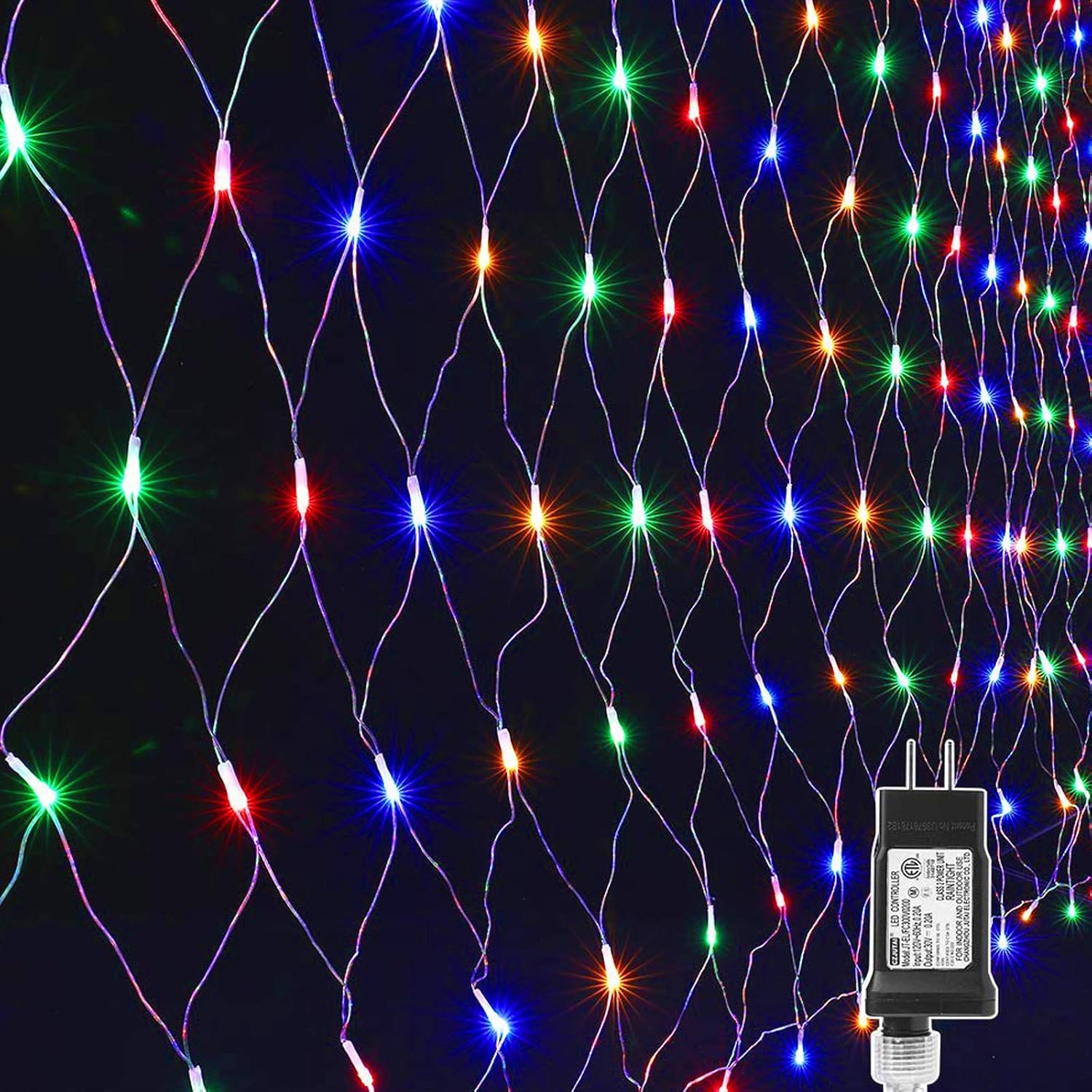 Detalle de LYHOPE LED08240360 Christmas Net Lights, 12ft x 5ft, 360 Multicolour LEDs