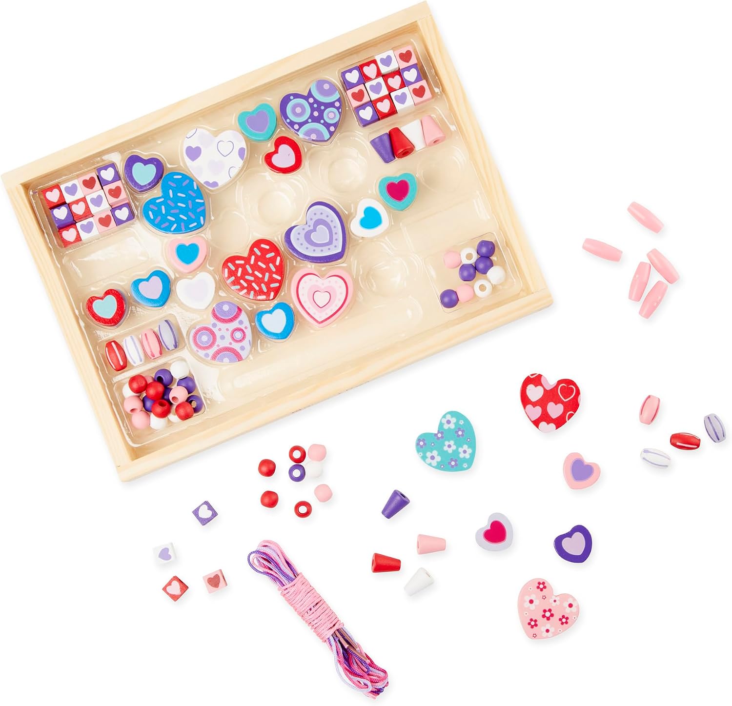 Detalle de Melissa & Doug Heart Beads Kit 120+ ๐จ