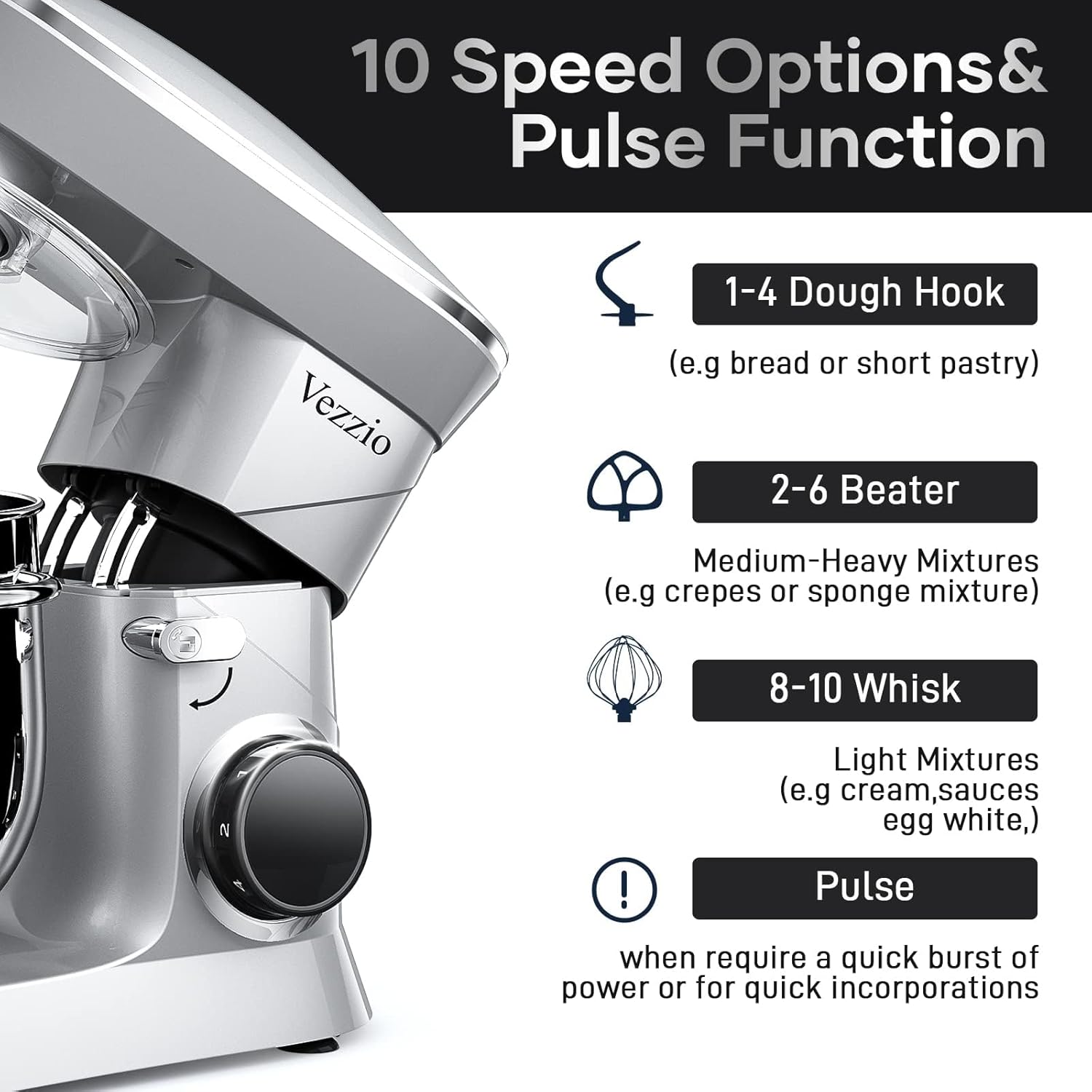 Thumbnail 3 de Vezzio Batidora Amasadora 8.5L Profesional 1500W ⚙