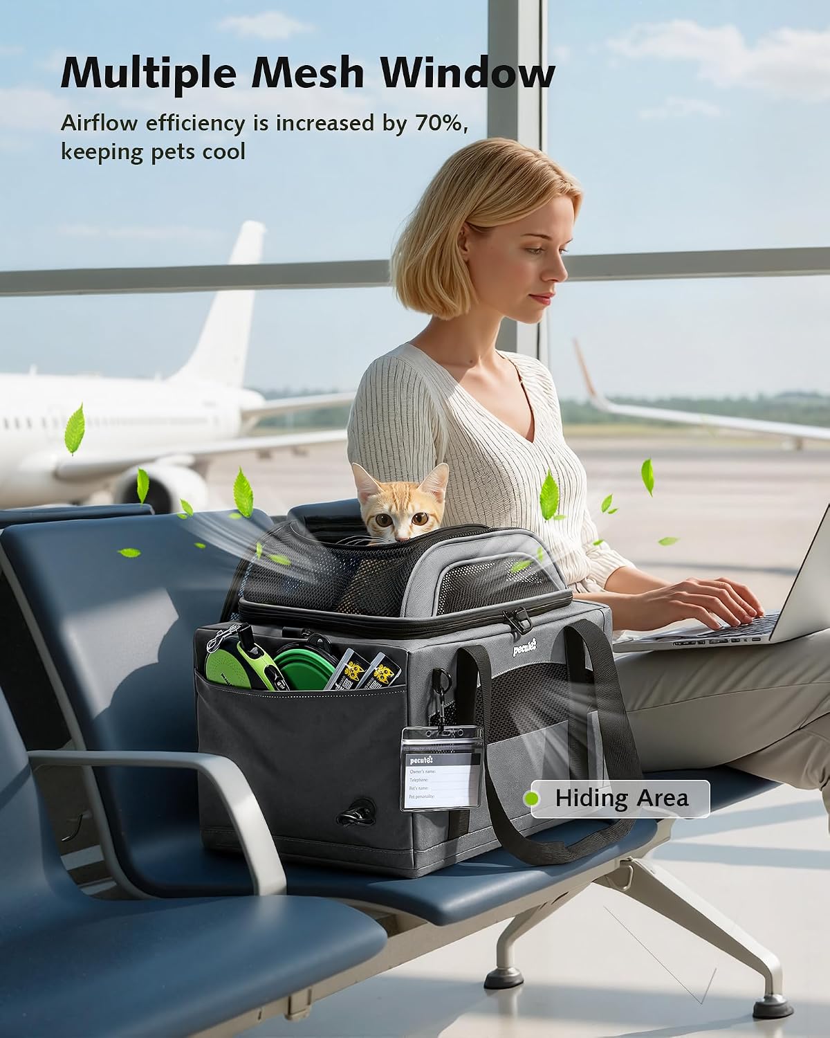 Detalle de Pecute Cat Carrier 6 cm compact grey