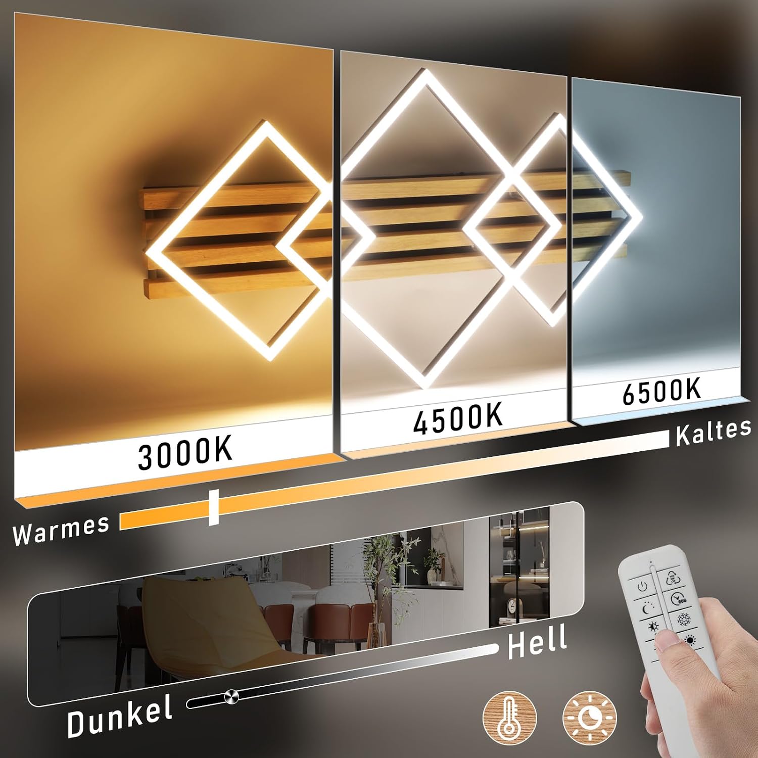 Detalle 2 de GBLY 70cm Deckenleuchte 46W dimmbar
