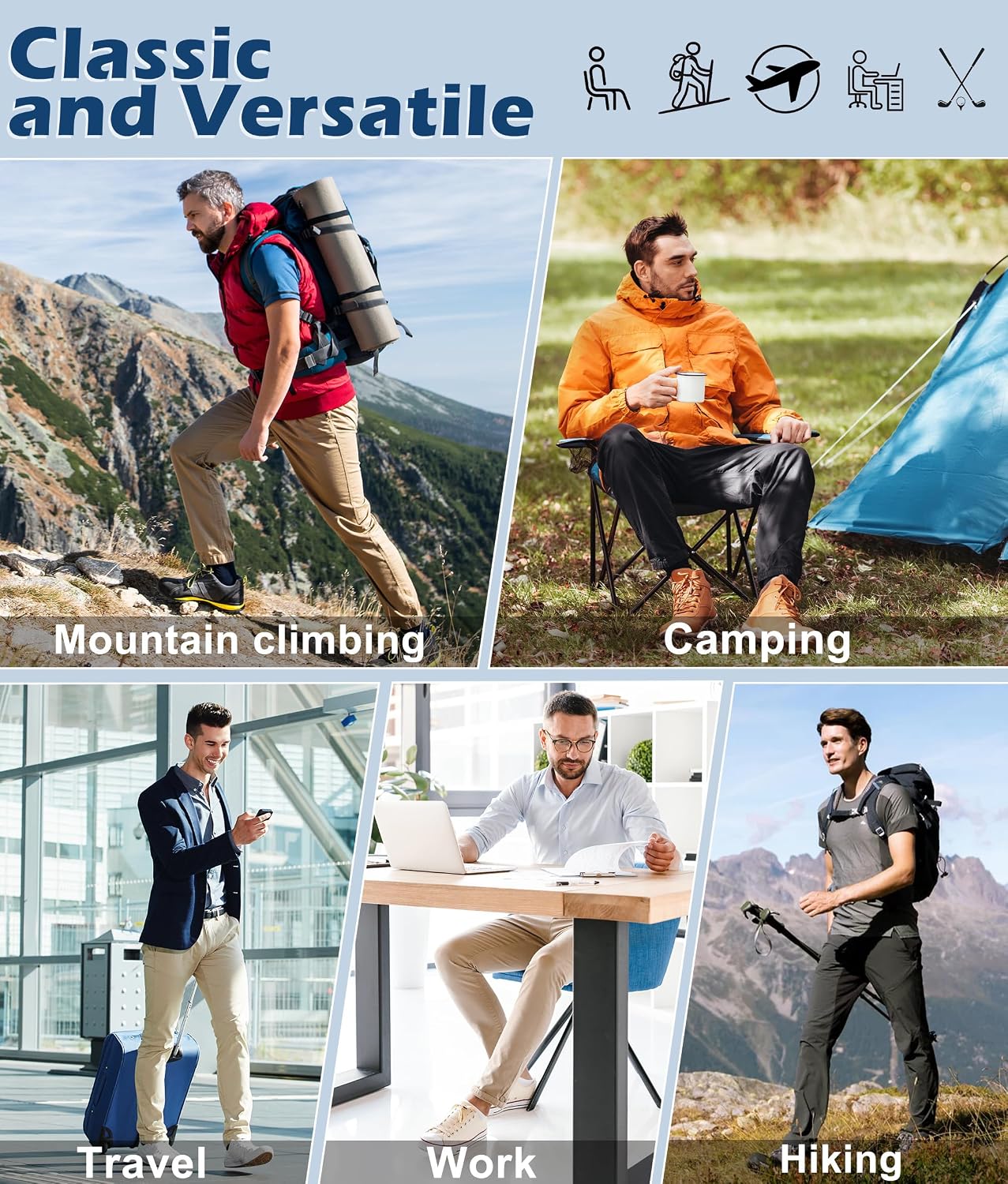 Thumbnail 6 de Buyboxs Men’s Waterproof Hiking Pants – Lightweight Nylon Cargo Work Pants with 6 Pockets