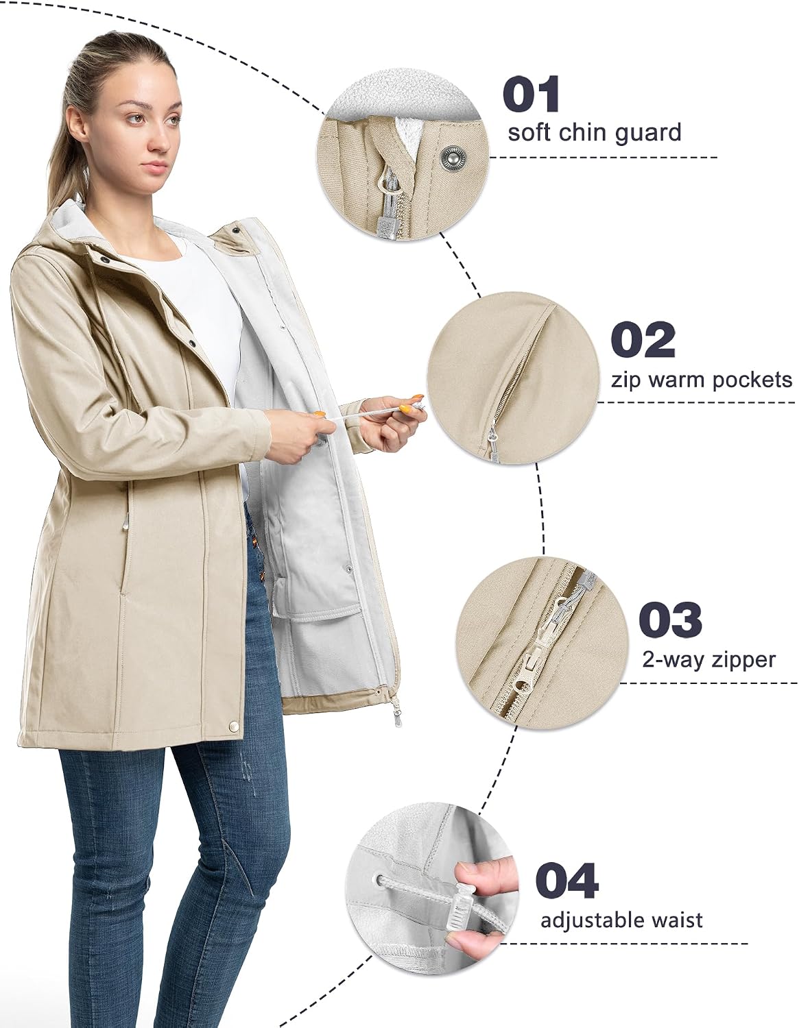 Thumbnail 2 de 33,000ft Damen Softshell Regenjacke