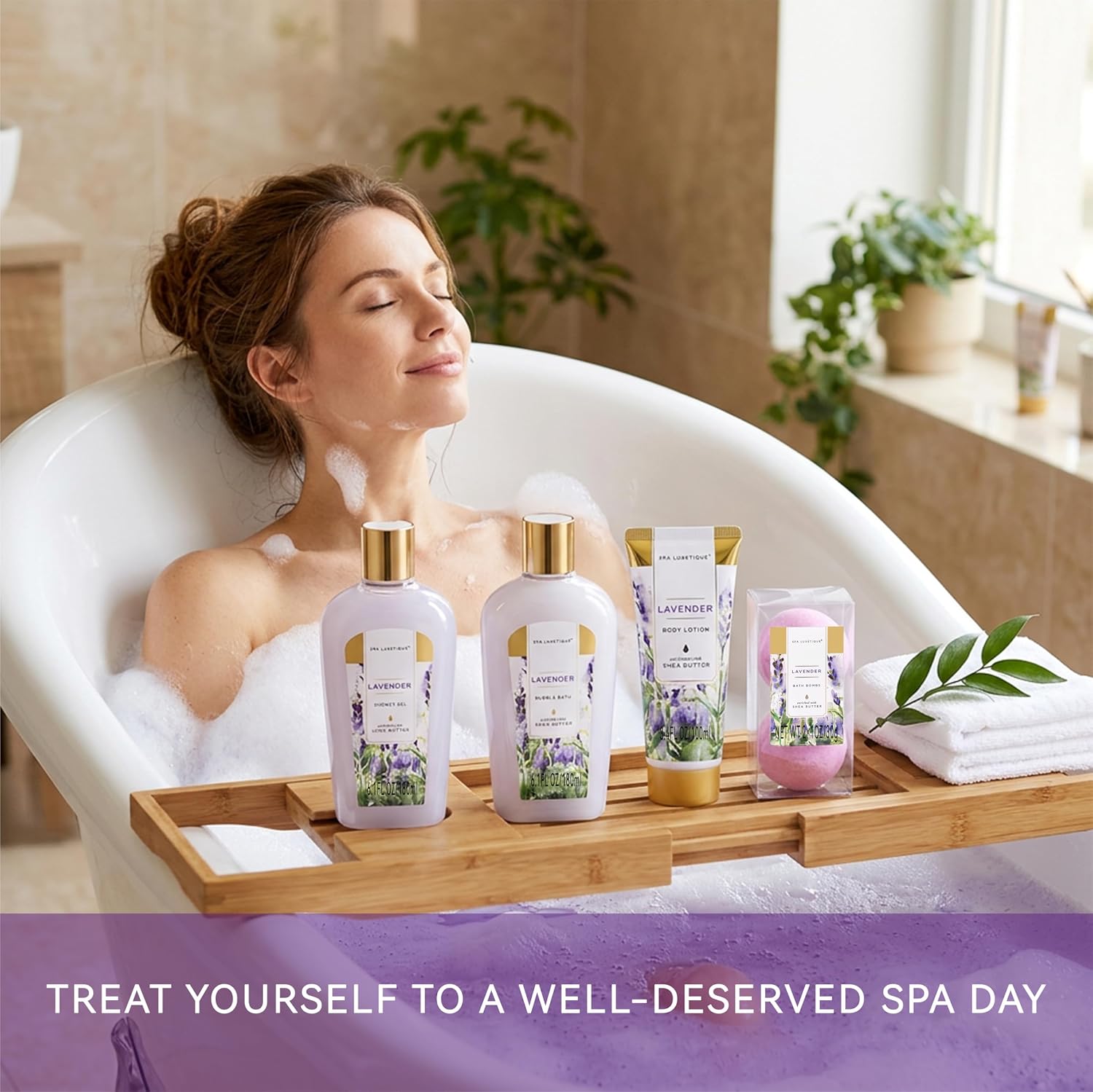 Thumbnail 6 de spa luxetique SPA Lavender Bath Gift Set, 8 Pieces with Bath Bombs