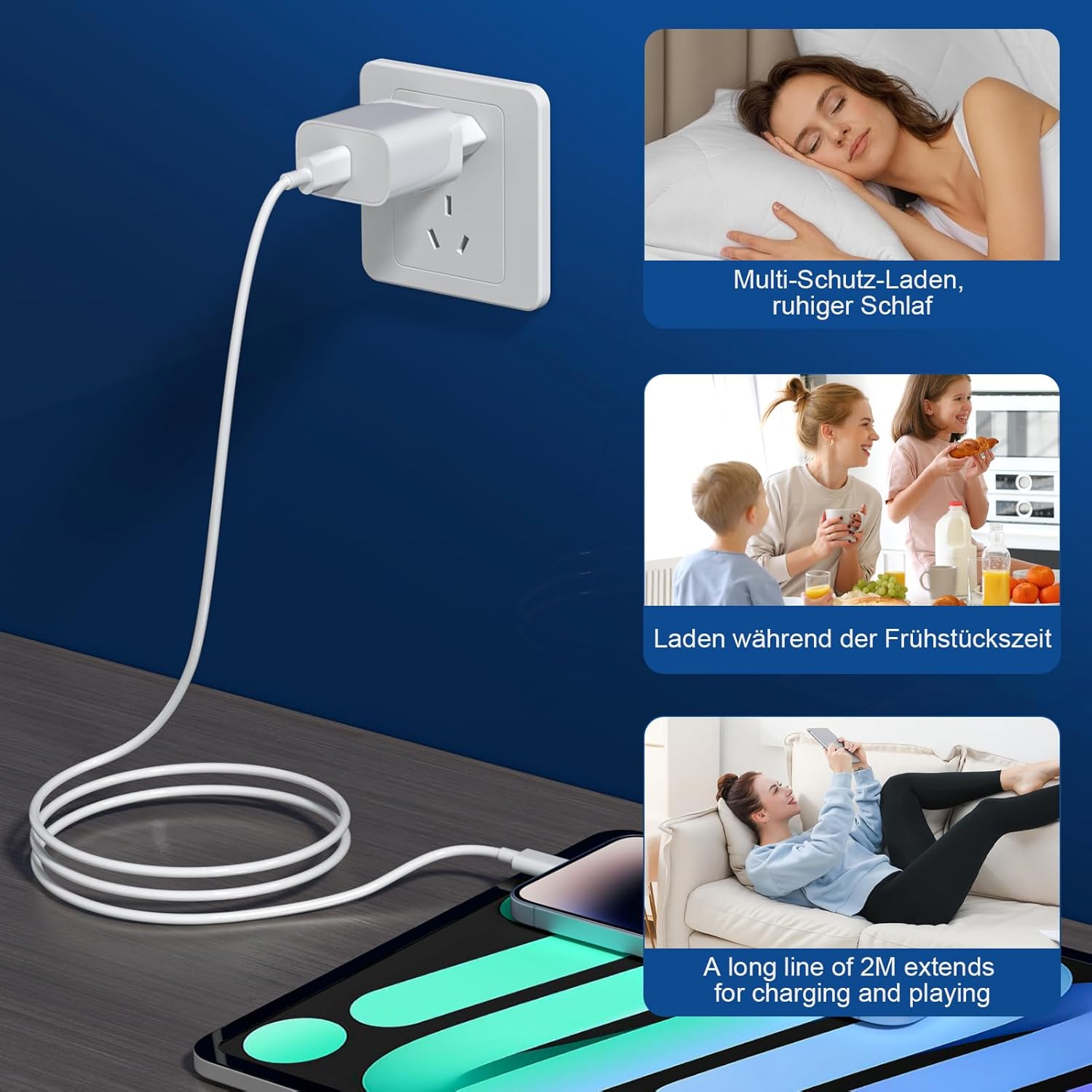 Thumbnail 5 de Apple iPhone Ladekabel 25W MFi-Zertifiziert 2er Pack