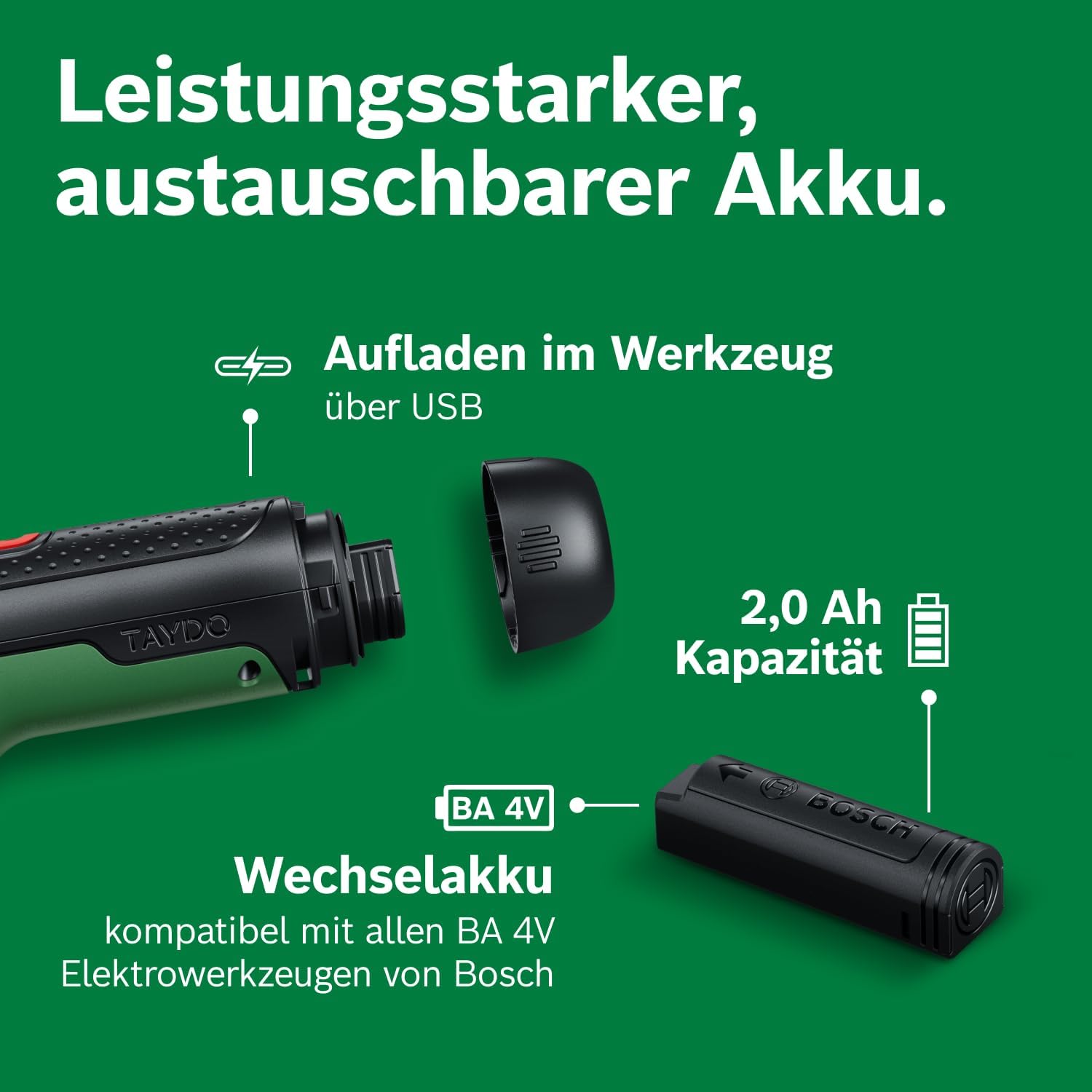 Thumbnail 6 de Bosch TAYDO Akku-Reinigungsbürste – Vielseitige Reinigungslösung für Bad, Küche & Haushalt