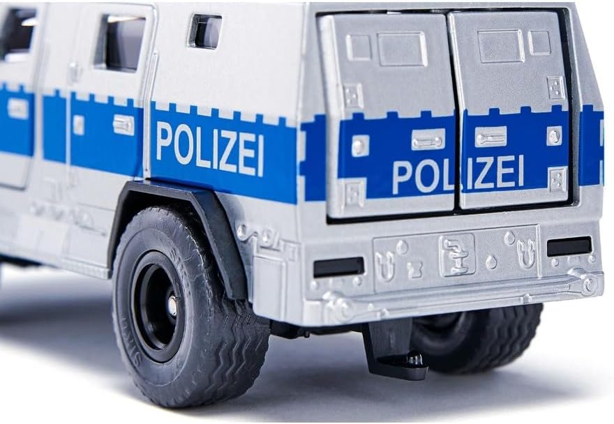 Detalle de Siku 2304 Auto della Polizia Rheinmetall MAN Survivor R 1:50 – metallo/plastica, porte apribili