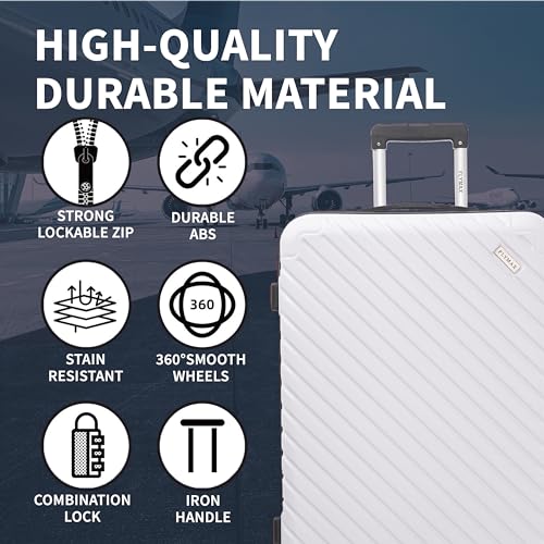 Thumbnail 6 de FLYMAX 24" Medium Suitcase 4 Wheel Lightweight ABS Travel Case (67x42x23 cm, 69 Litre, 3-Digit Lock)