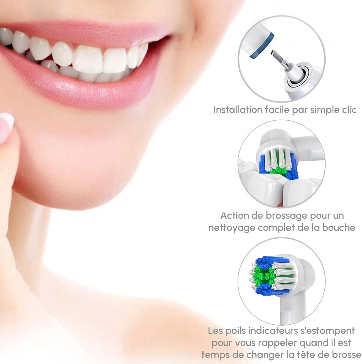 Detalle 2 de GENKENT Brossettes 20 têtes de brosse 🪥