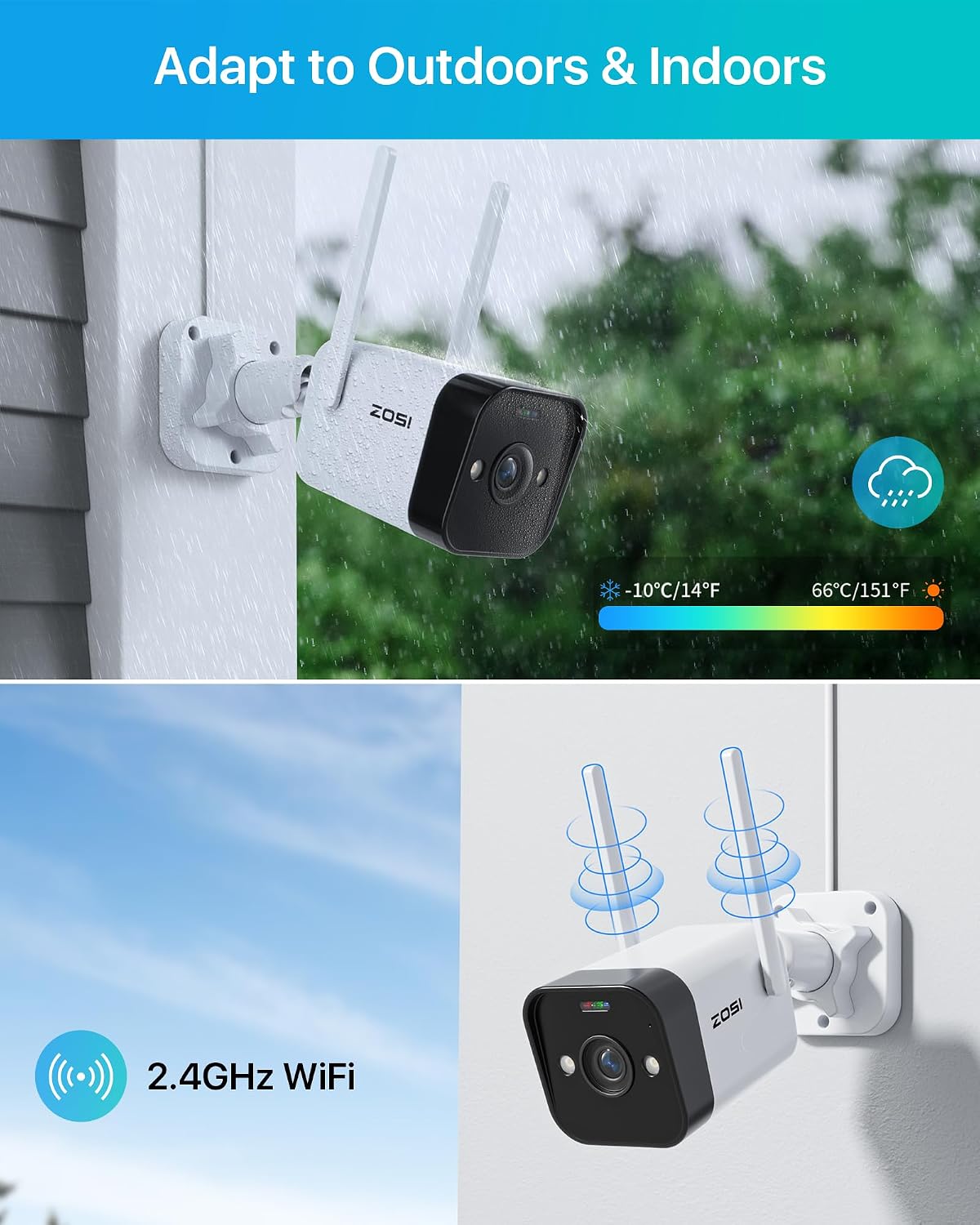 Detalle 2 de ZOSI C188 Telecamera WiFi 4 MP