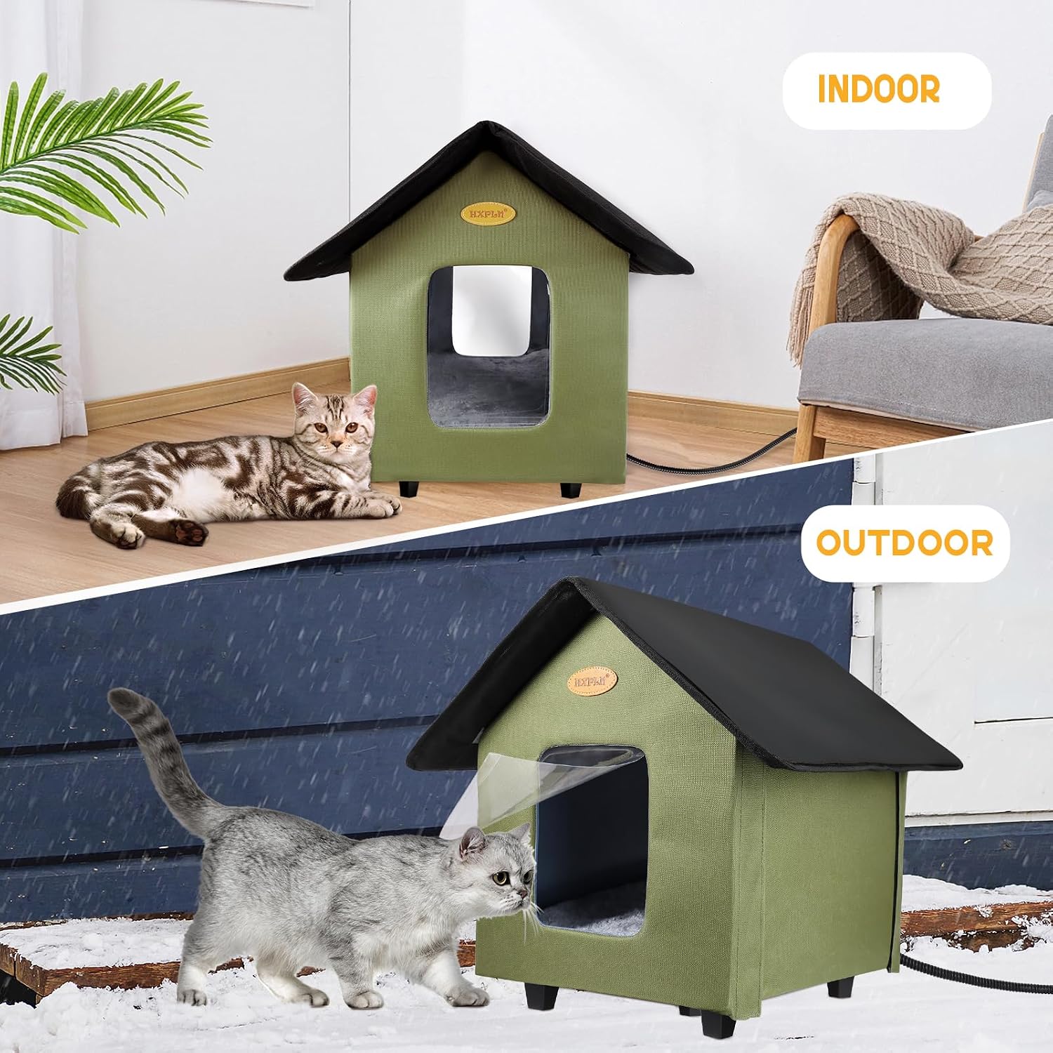 Detalle de Heated Outdoor Cat House Green