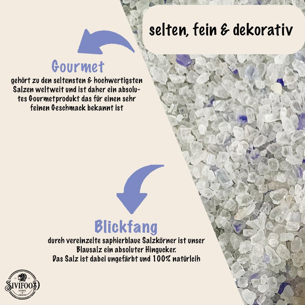 Thumbnail 3 de SIVIFOOD grobes Blausalz [200g] – Seltenes Blau Salz für Feinschmecker