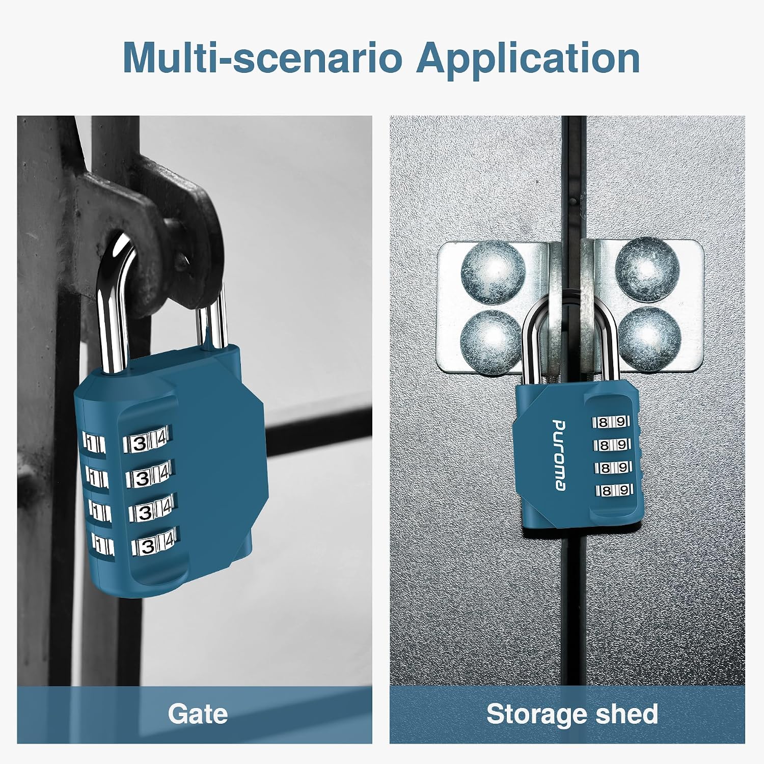 Thumbnail 6 de Puroma Combination Padlock, Zinc Alloy and Steel