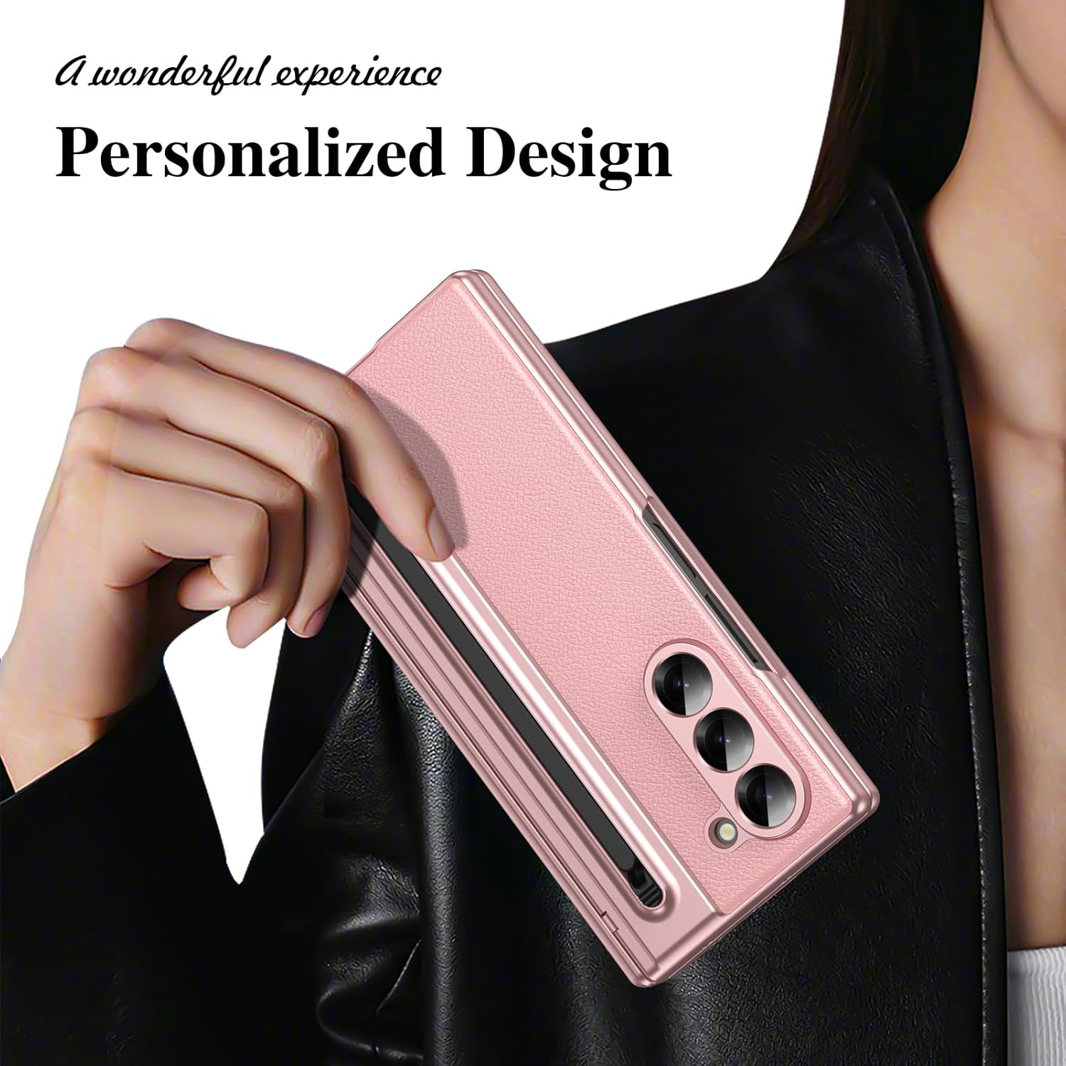 Thumbnail 4 de Custodia per Galaxy Z Fold5 con penna stilo integrata e cerniera protettiva – rosa