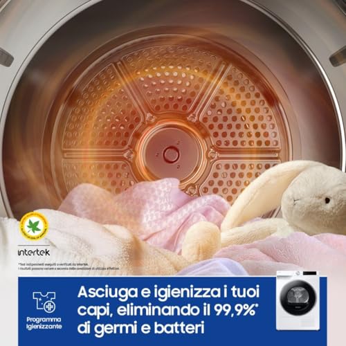 Detalle de Samsung Asciugatrice AI Control DV90DG6845LE/U3, 9 kg – Pompa di Calore, Wi‑Fi, AI Dry+