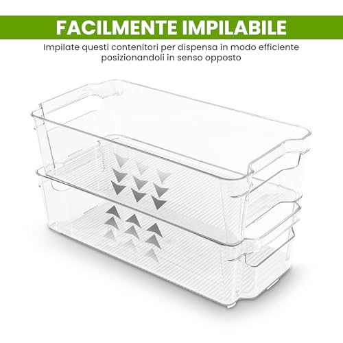 Thumbnail 6 de KICHLY Cestini Organizzatori trasparenti per dispensa – Set da 6 contenitori impilabili, senza BPA