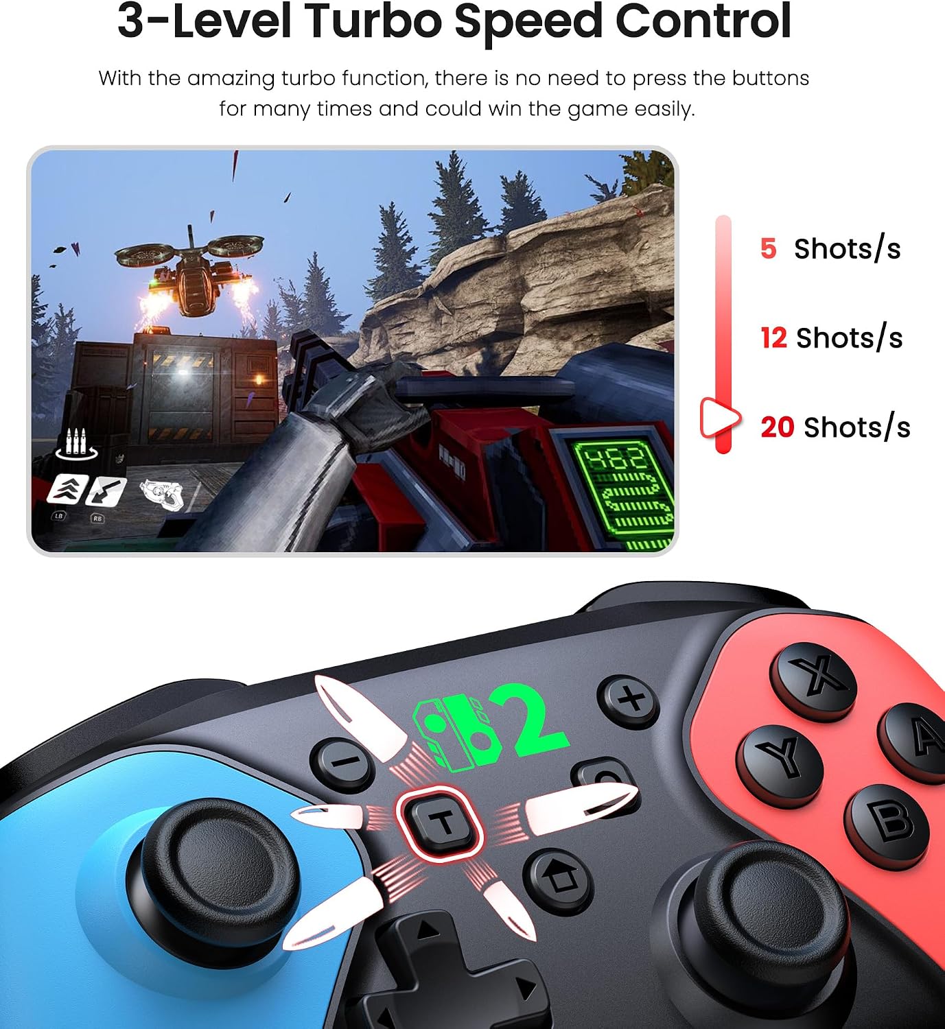 Thumbnail 6 de BEBONCOOL GAMING Switch 2 Controller (Switch / Switch Lite / OLED, Android, iOS, PC) – Wireless Pro Gamepad with Turbo & Macros