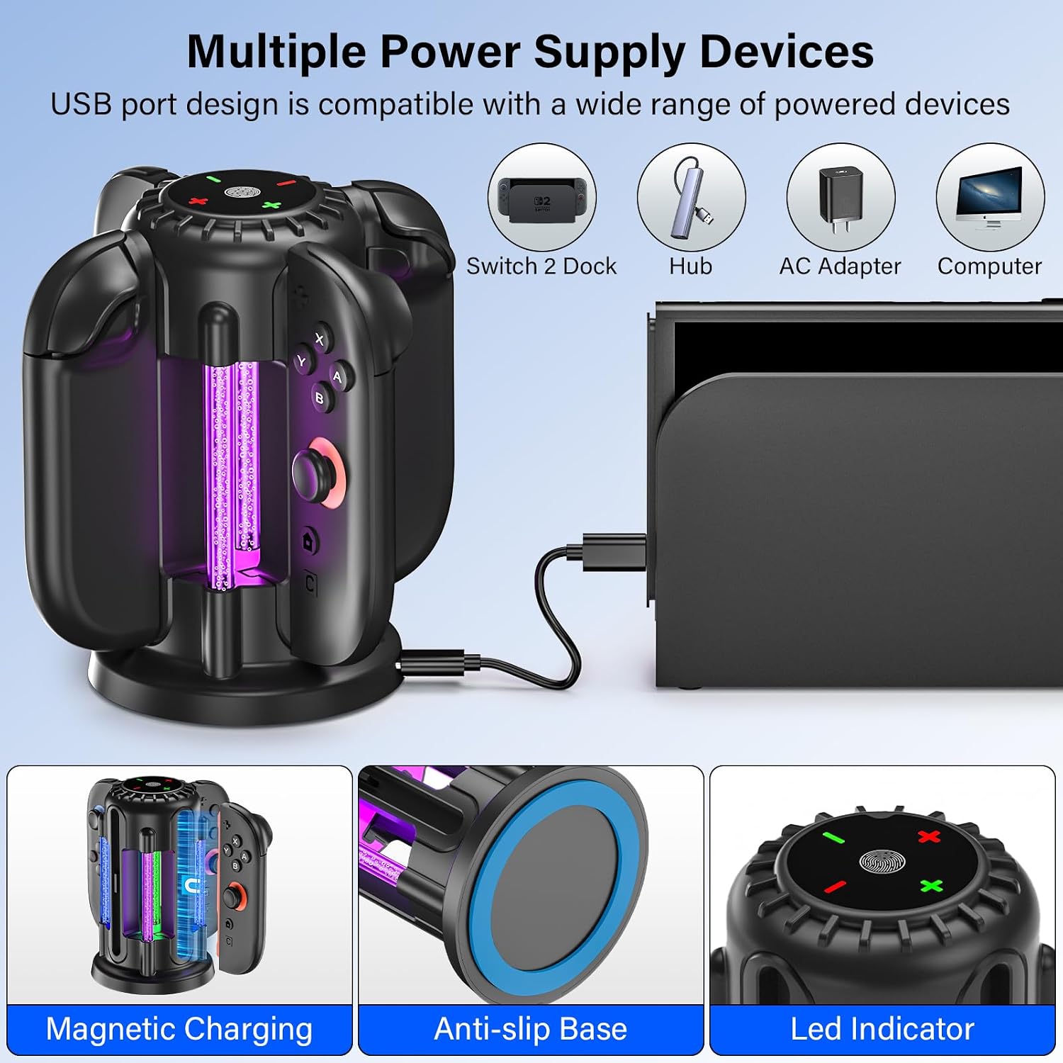 Thumbnail 5 de ZRZLMVP Controller Charger 4-in-1 for Switch 2