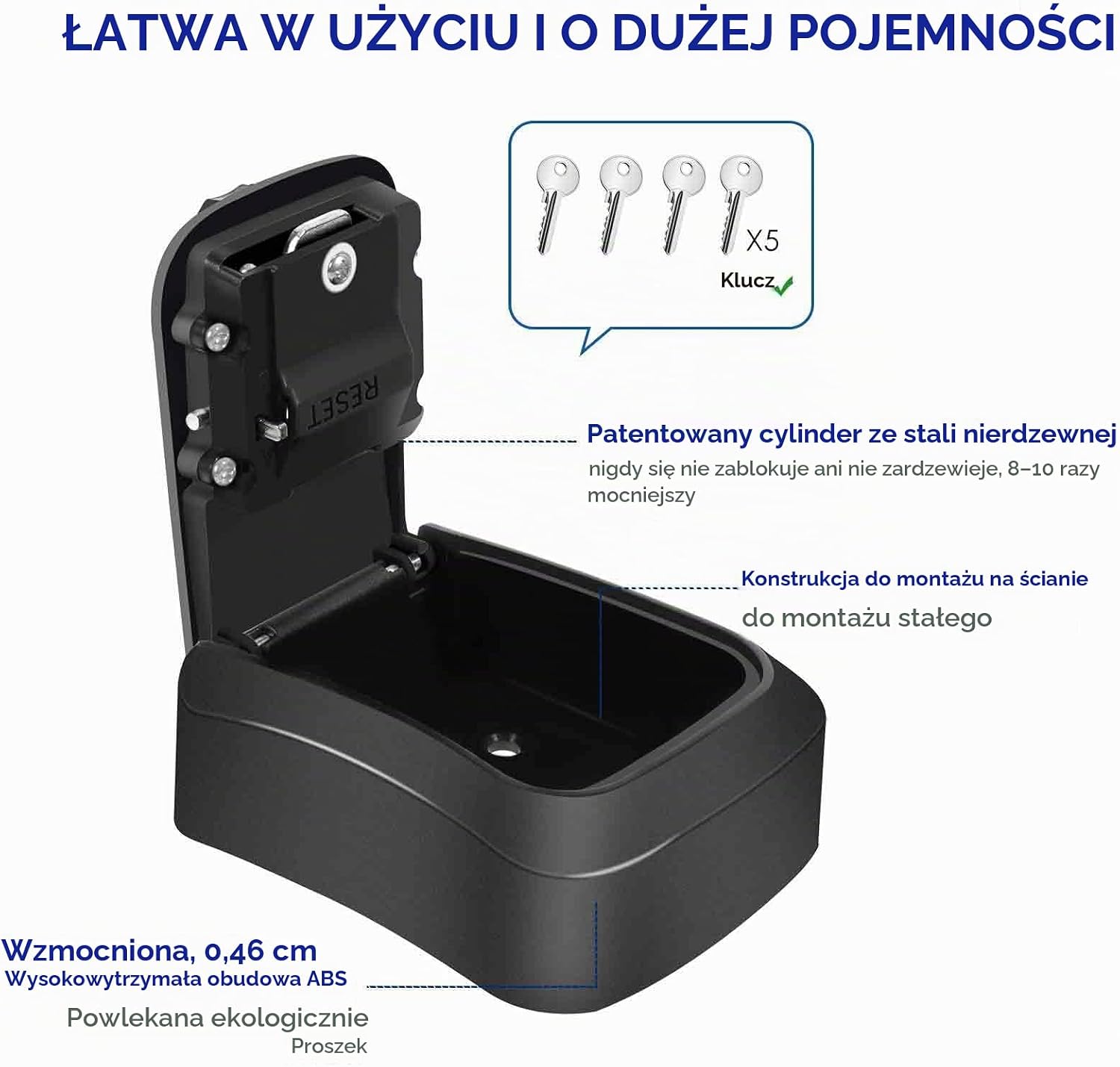 Detalle de Brillirare 815X – wodoodporna skrzynka na klucze, zamek 4-cyfrowy